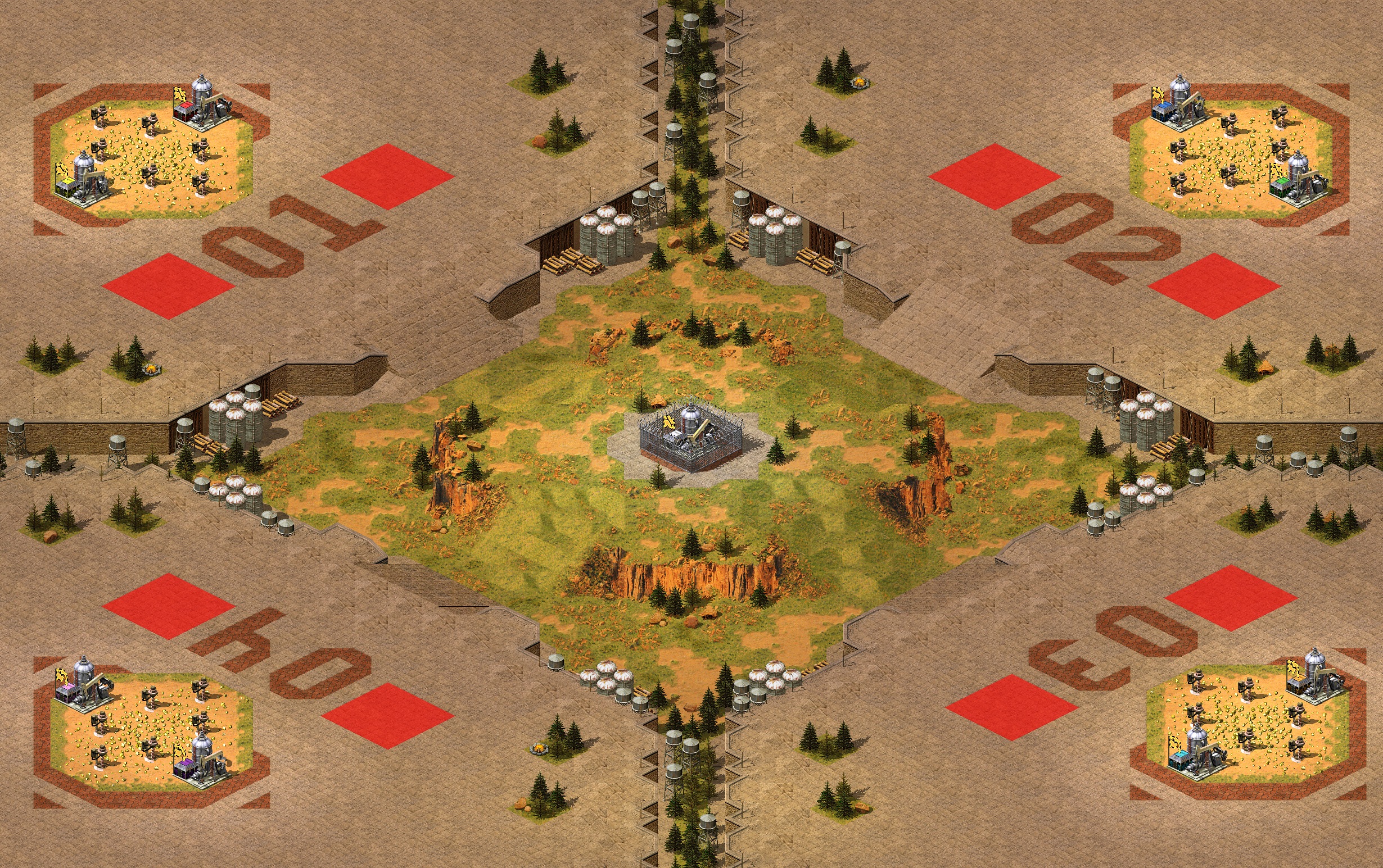 Rendered map: Oil Pipeline v1.00 - (Oil In Center)