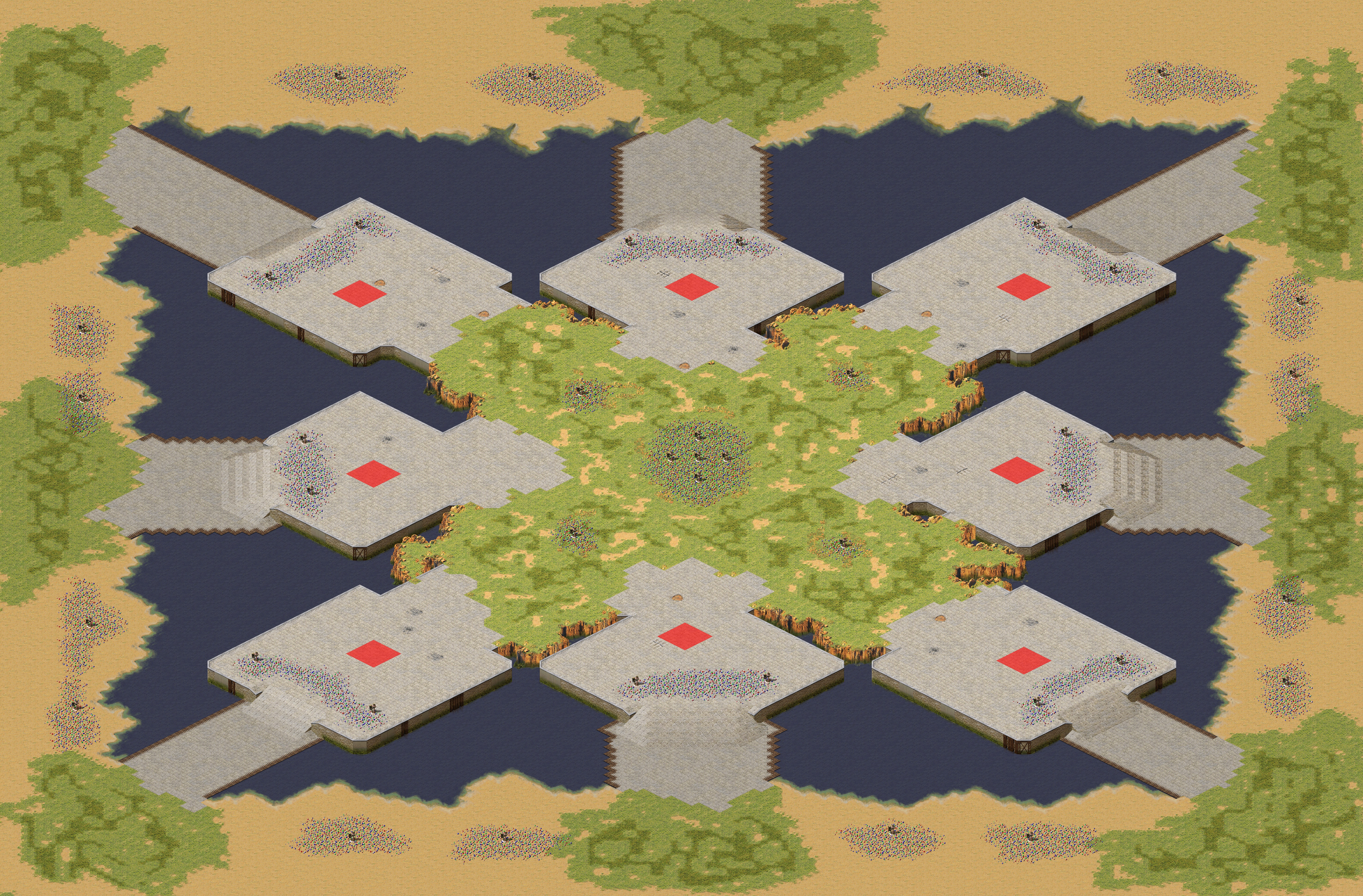 Rendered map: 红警混战王25007-战斗！爽！