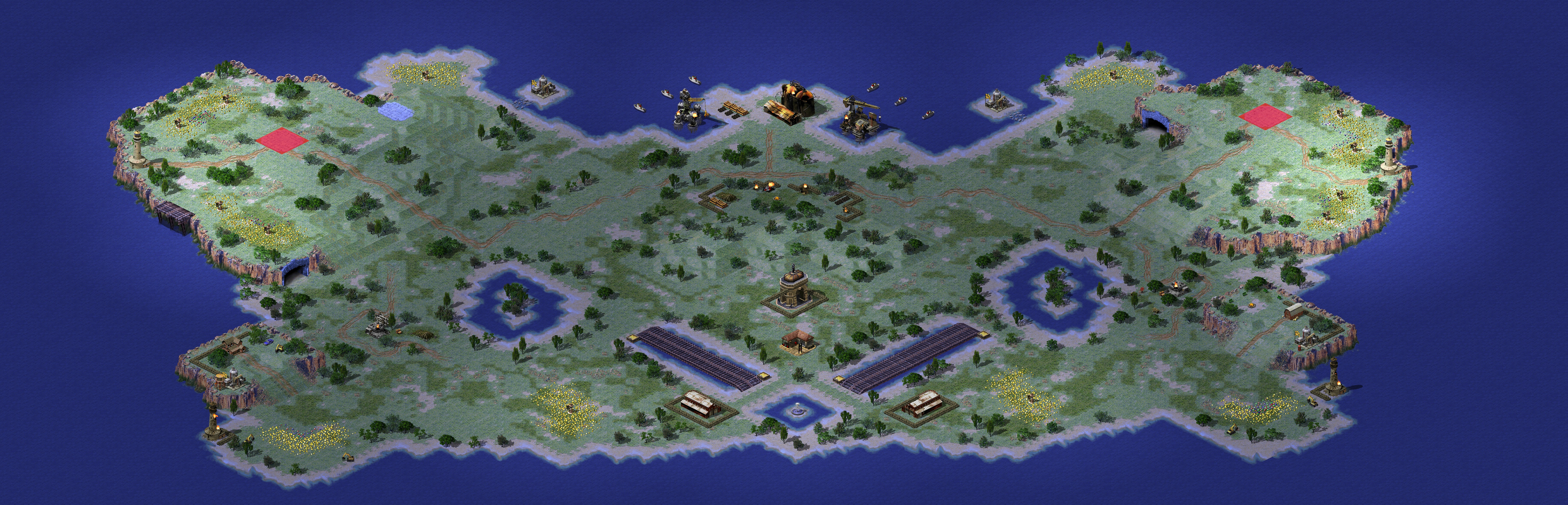 Rendered map: 回音群岛 1v1