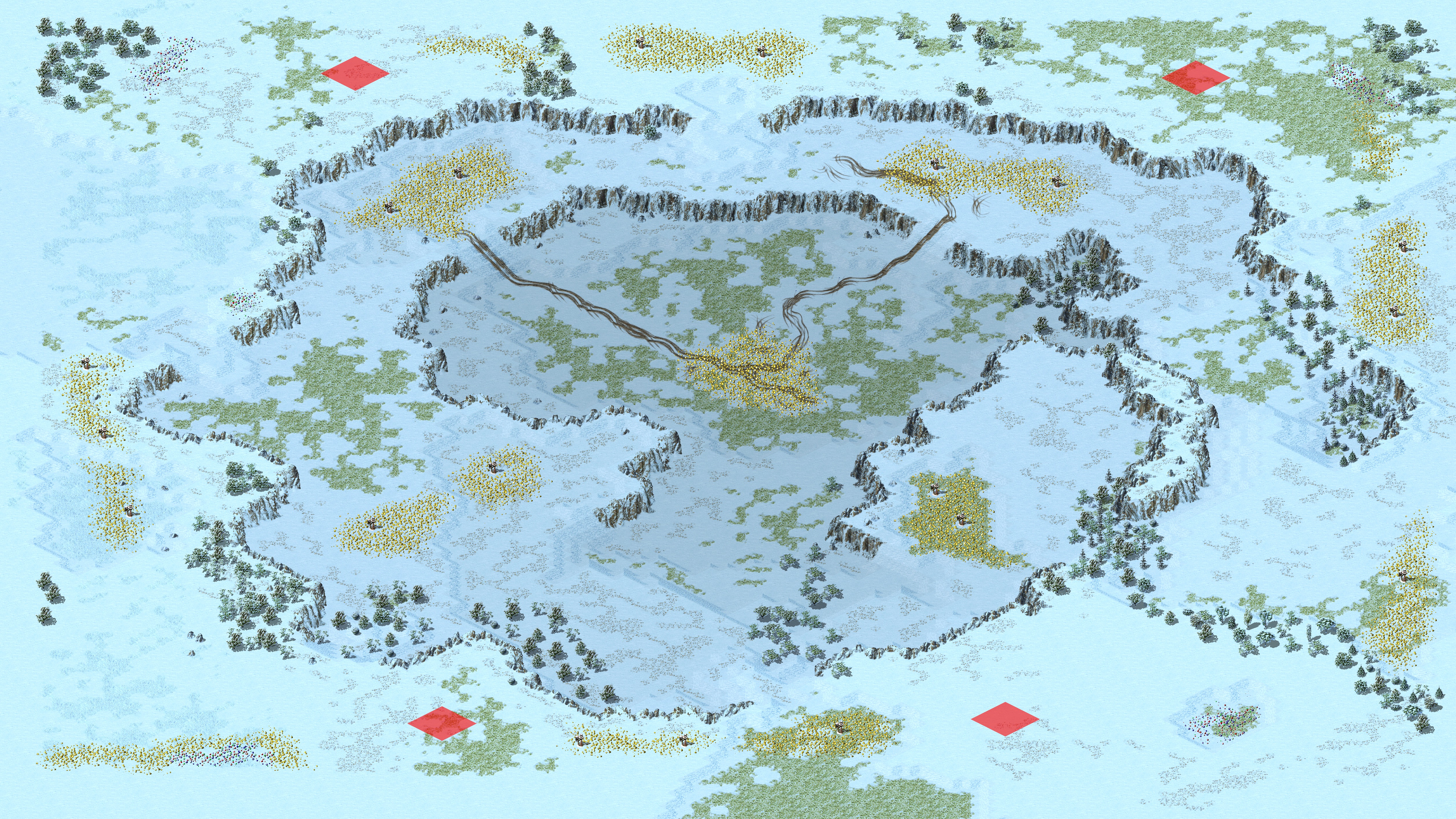 Rendered map: Golden Snowy Field Arena Balanced 2026