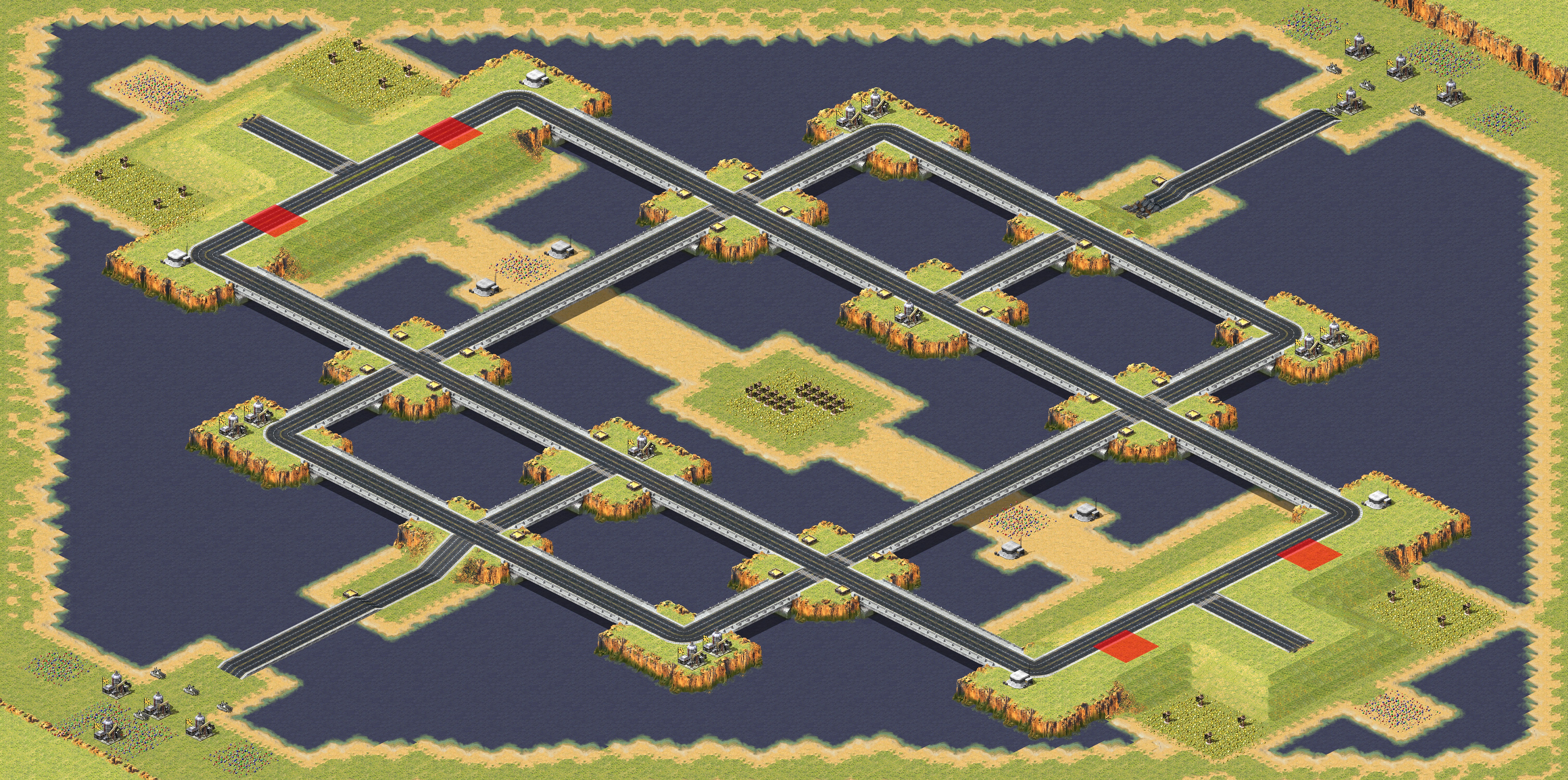 Rendered map: Wide Road 2v2