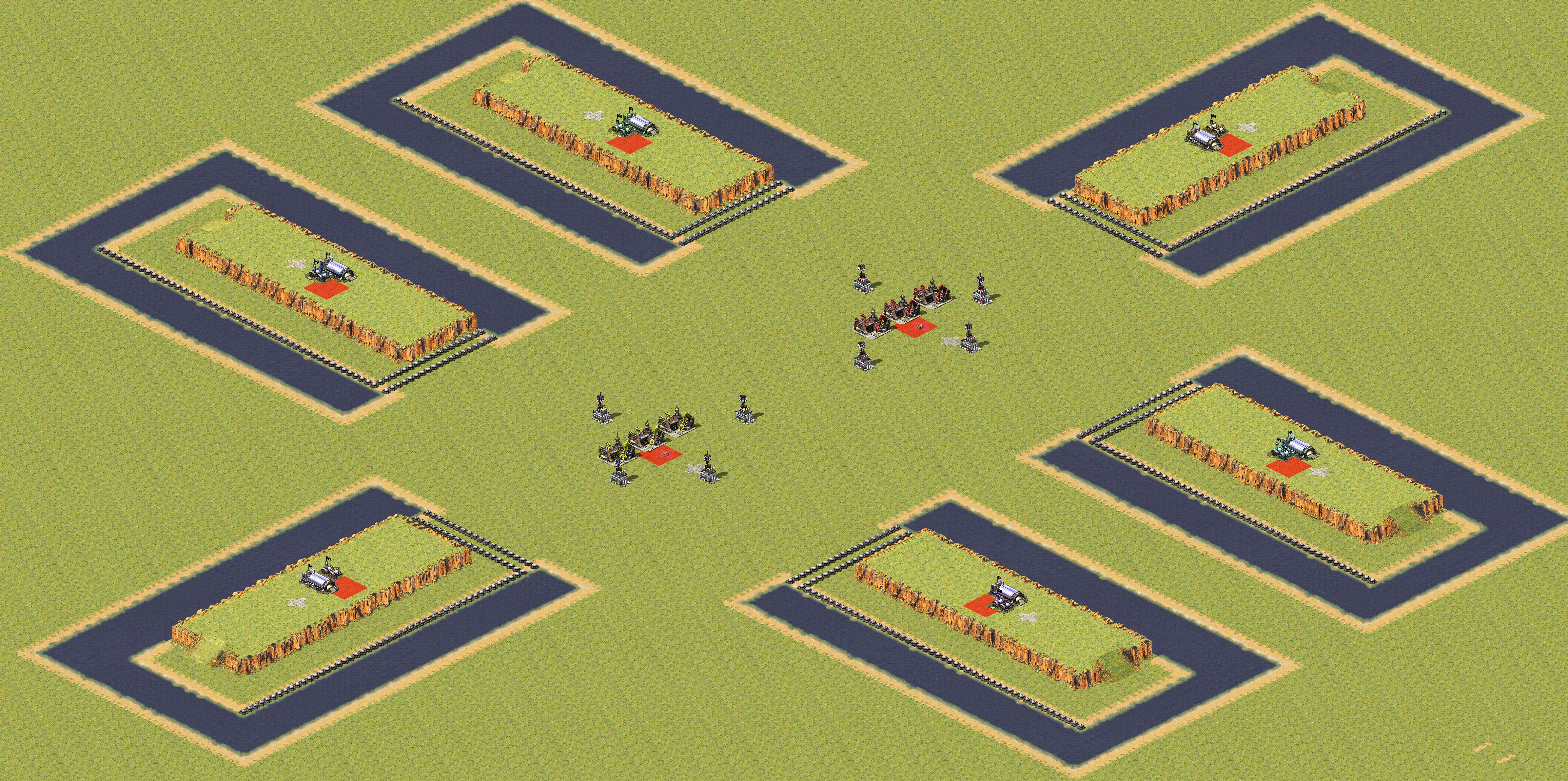 Rendered map: 2 Soviet 6 Allied - Unexpected Fortune (Dead End)