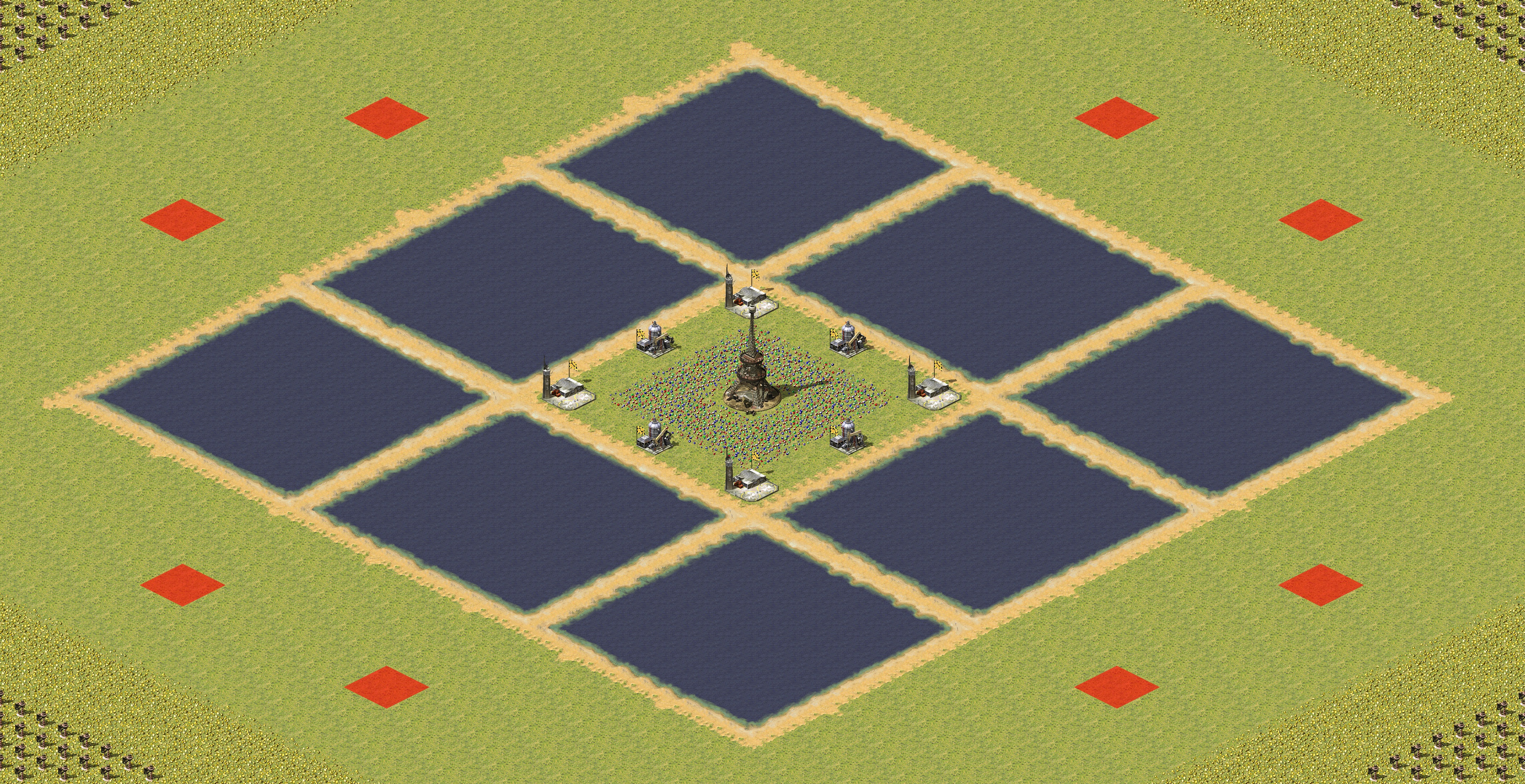 Rendered map: Fish Pond 2v2v2v2