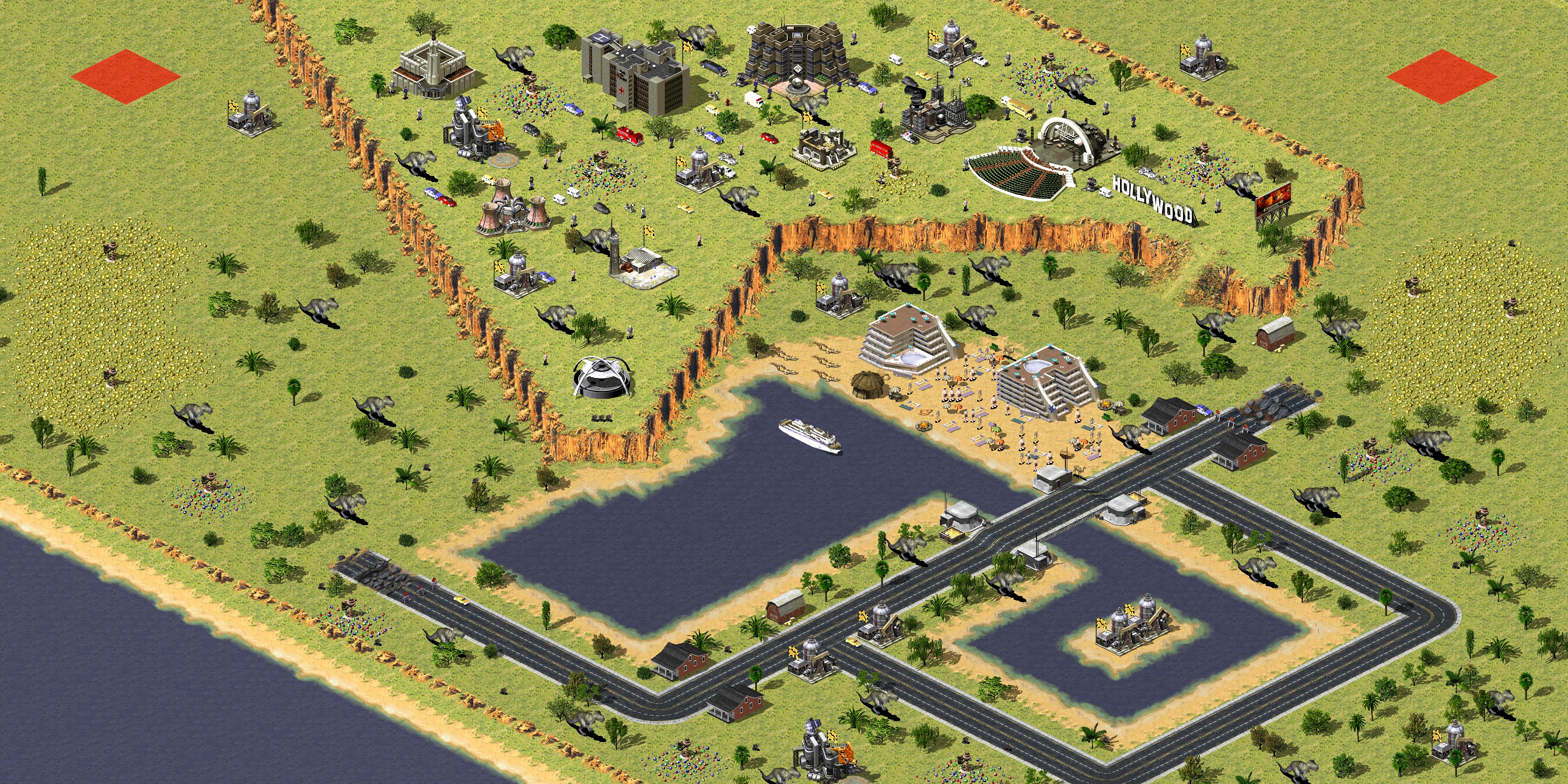 Rendered map: Danger in Hollywood