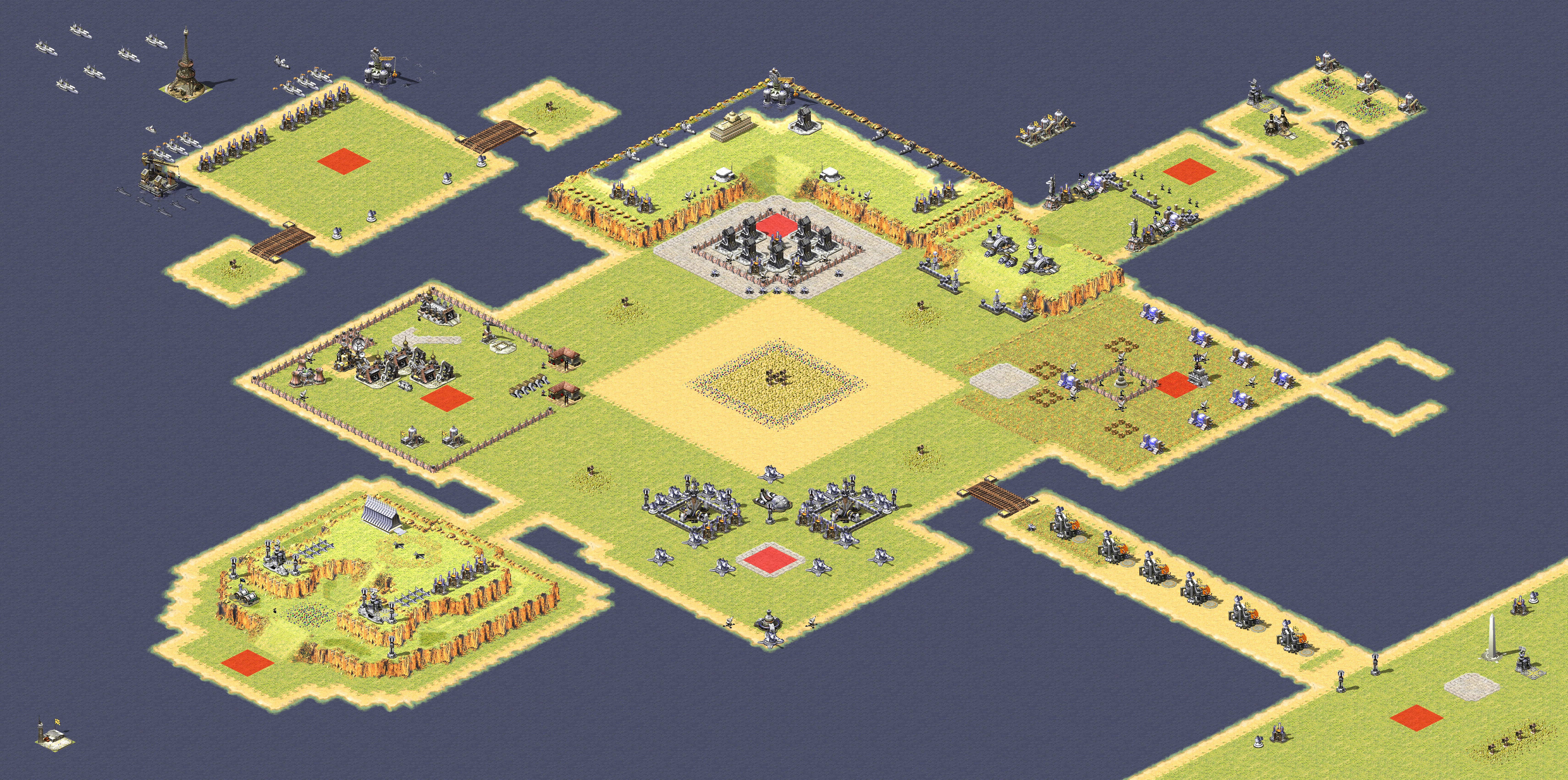 Rendered map: Unfair Yuri Island 6 (2v2)