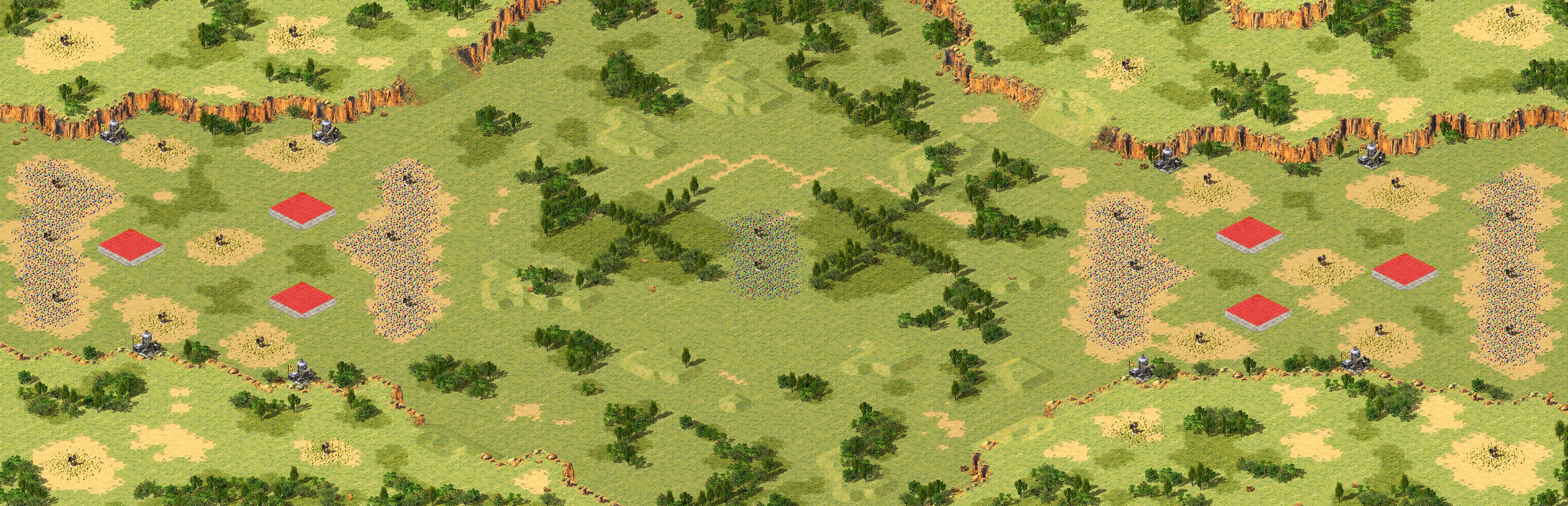 Rendered map: 攻击与防御6人无高地 [对战]