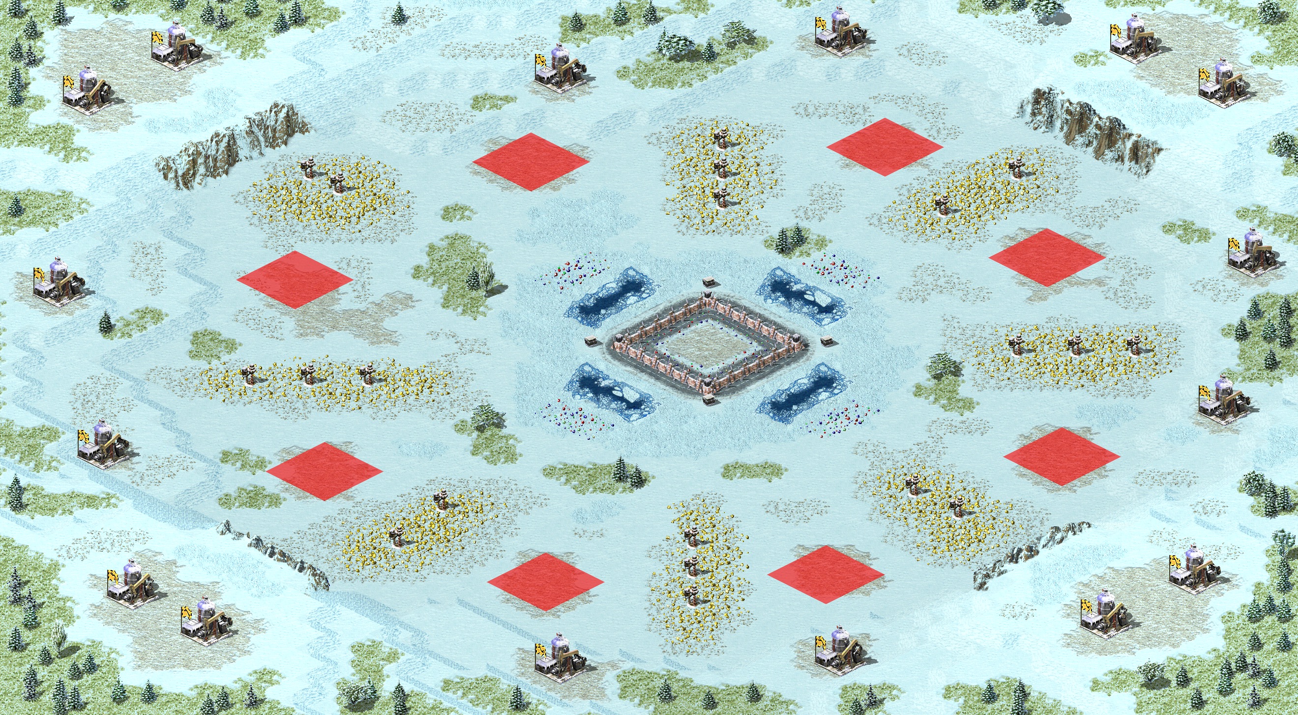 Rendered map: 红警混战王25005-抢核弹