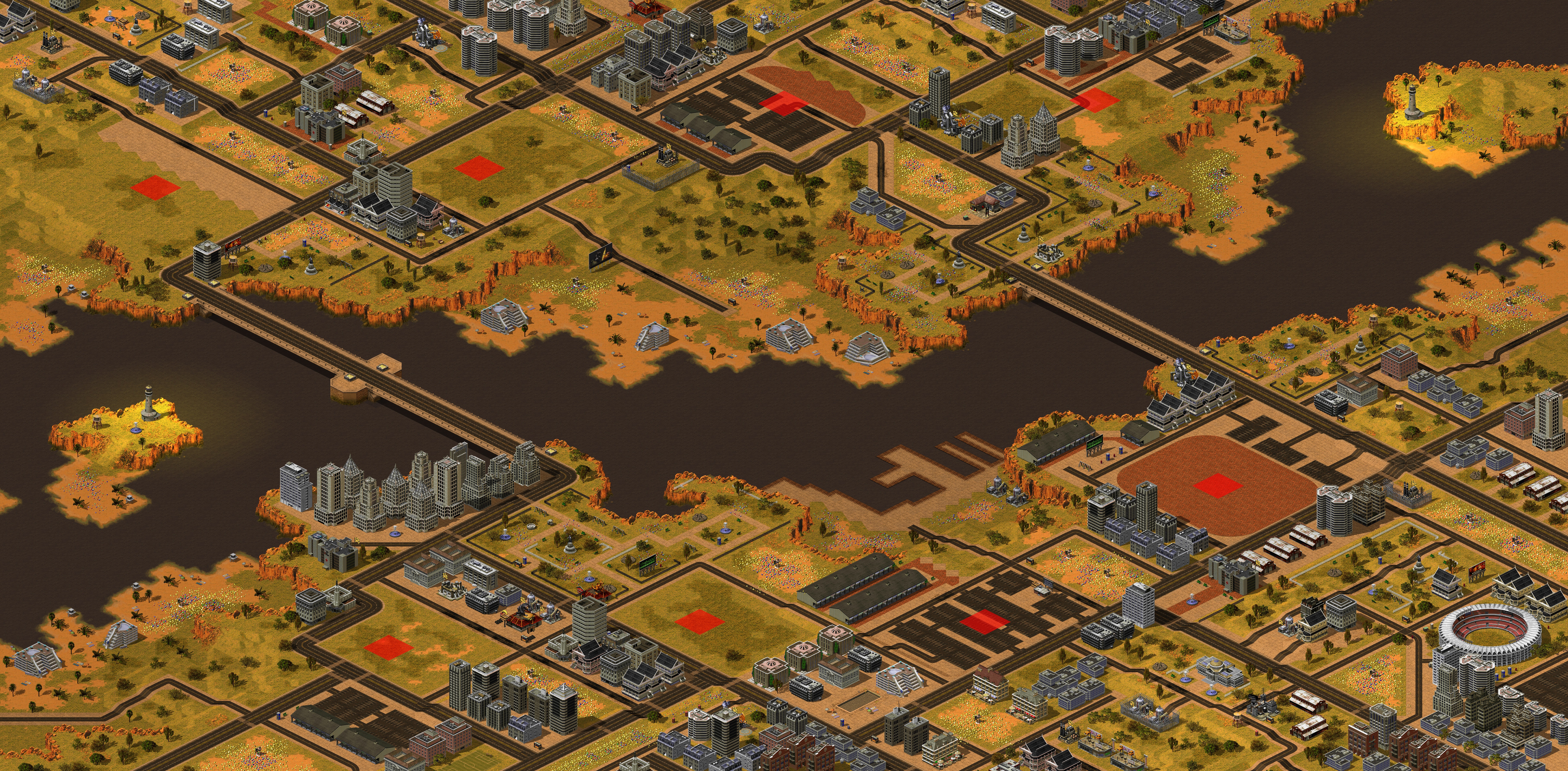 Rendered map: 4v4 River Bridge Assault