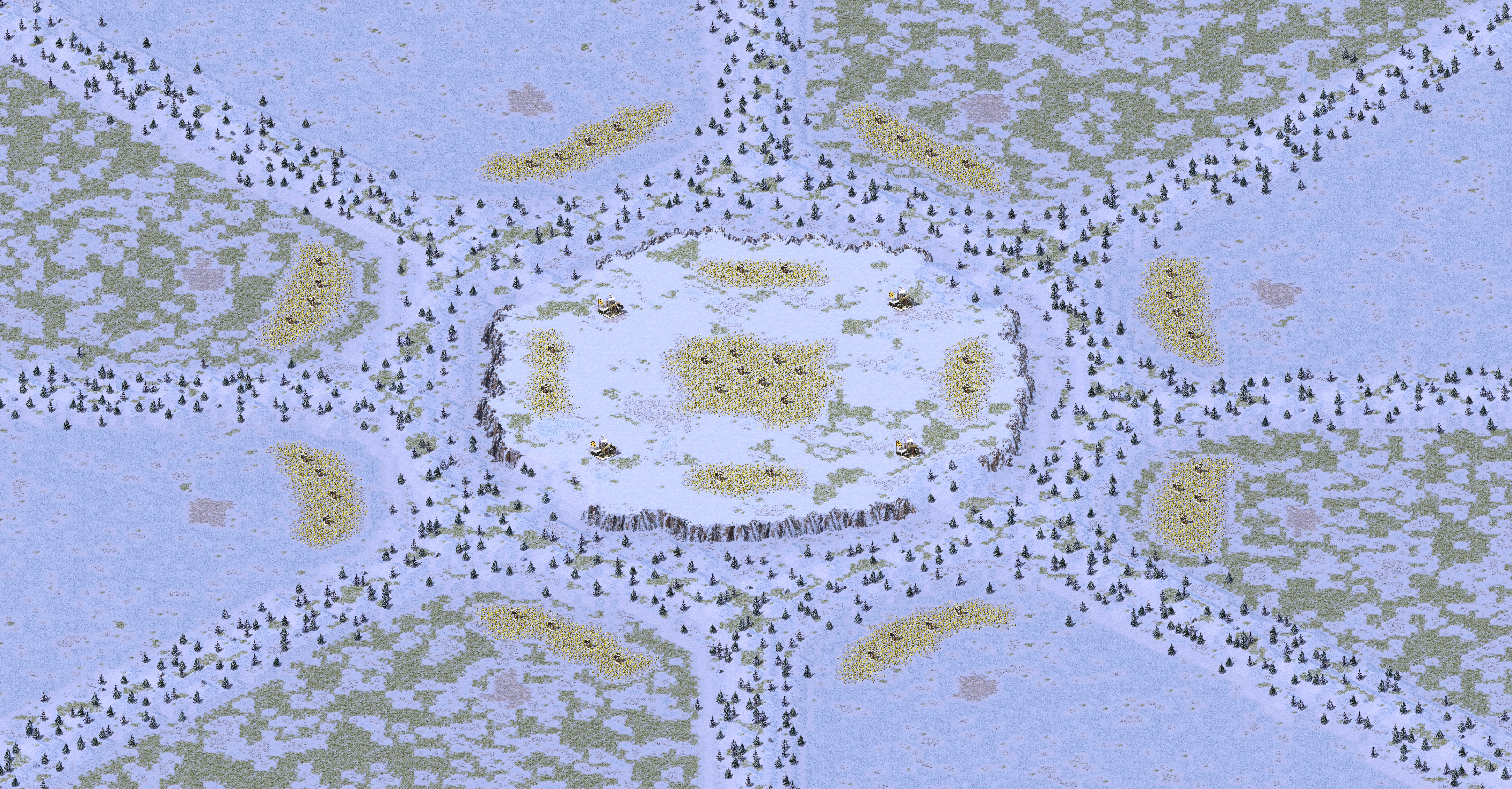 Rendered map: 红警混战王25039-八面楚歌
