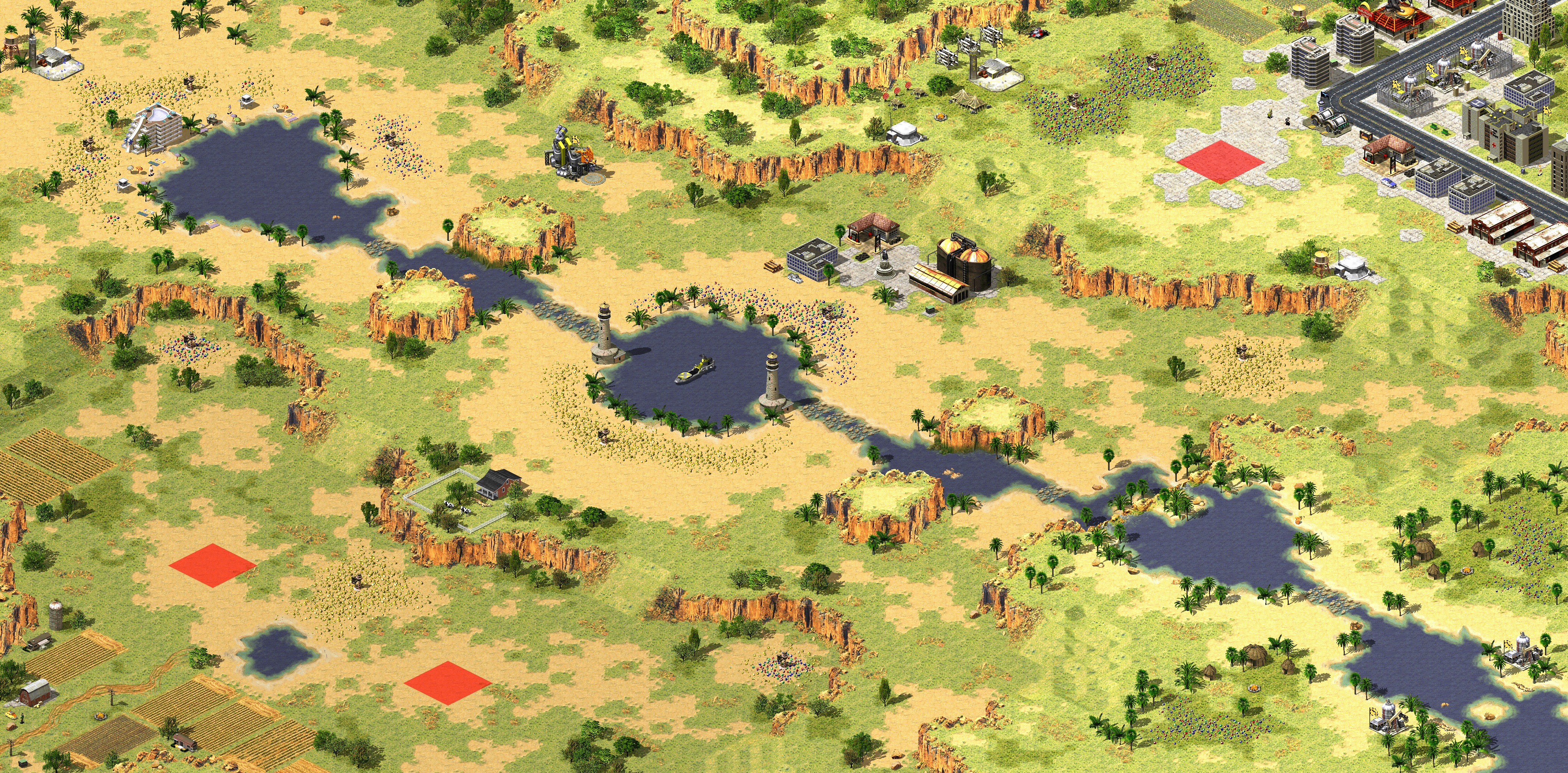 Rendered map: Beach Party (1v2) Unit Edition