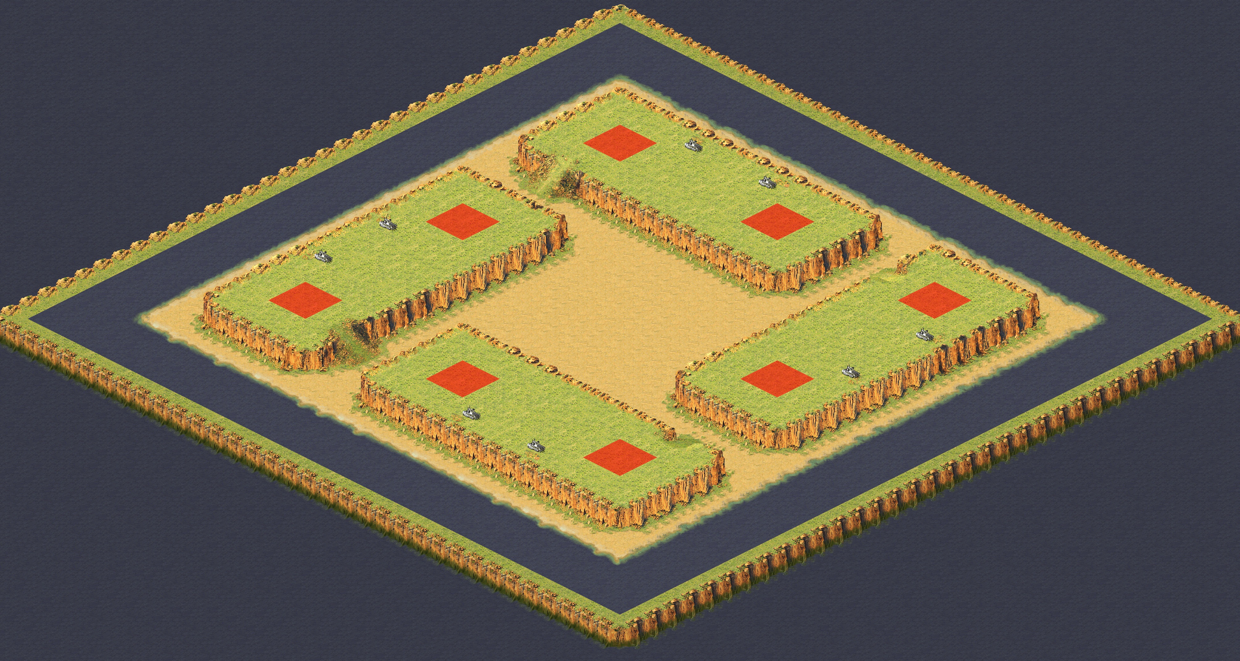Rendered map: manghe 2v2v2v2 xiaogaoyuan (CD Ver.)