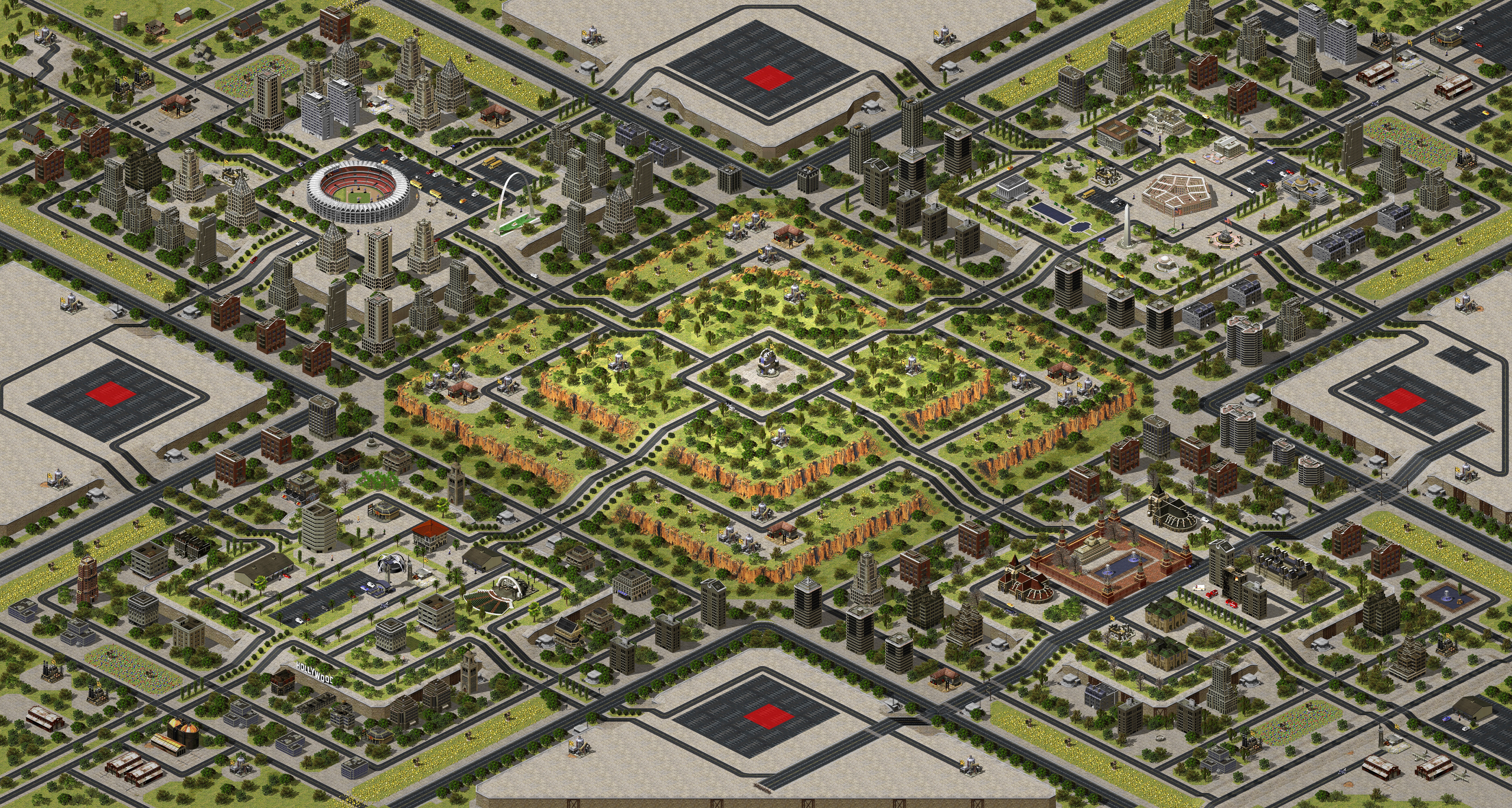 Rendered map: Cities