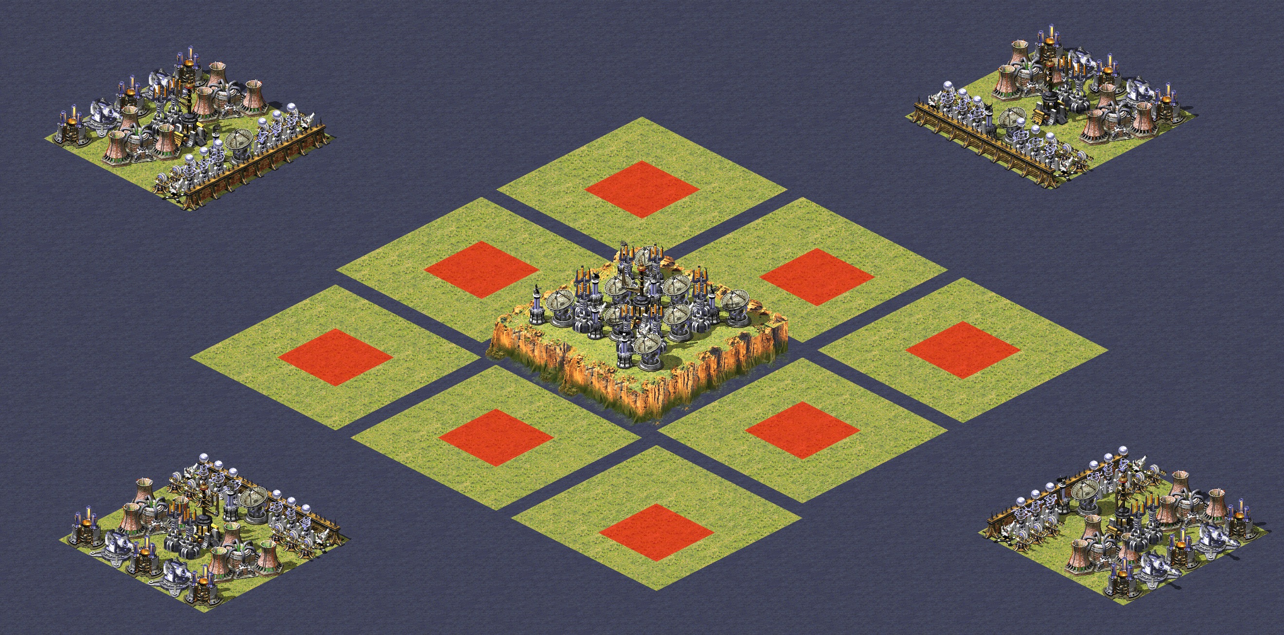Rendered map: 1v1 Land Patch Recycling Economy