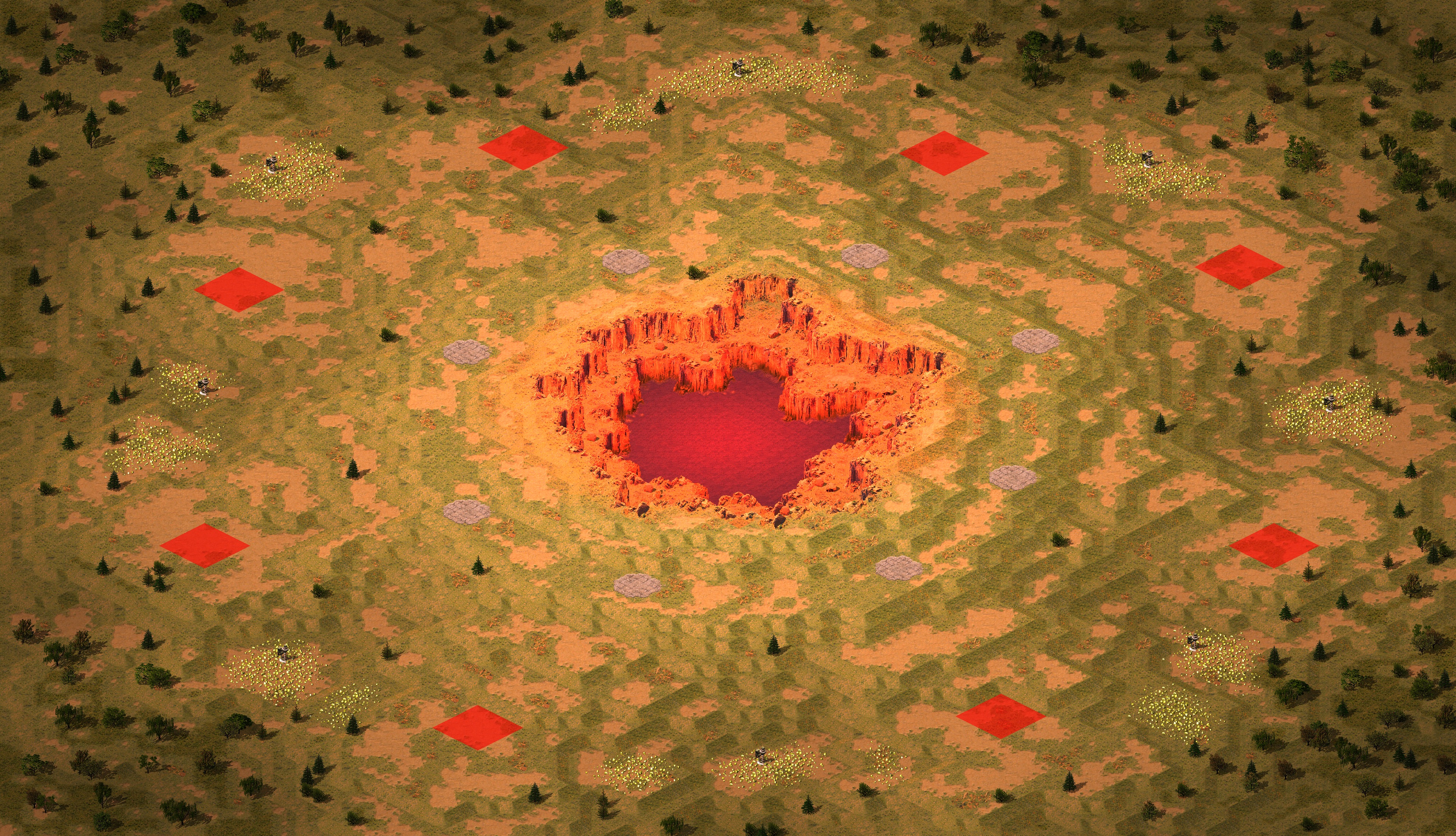 Rendered map: 2025红警混战王-火山岩