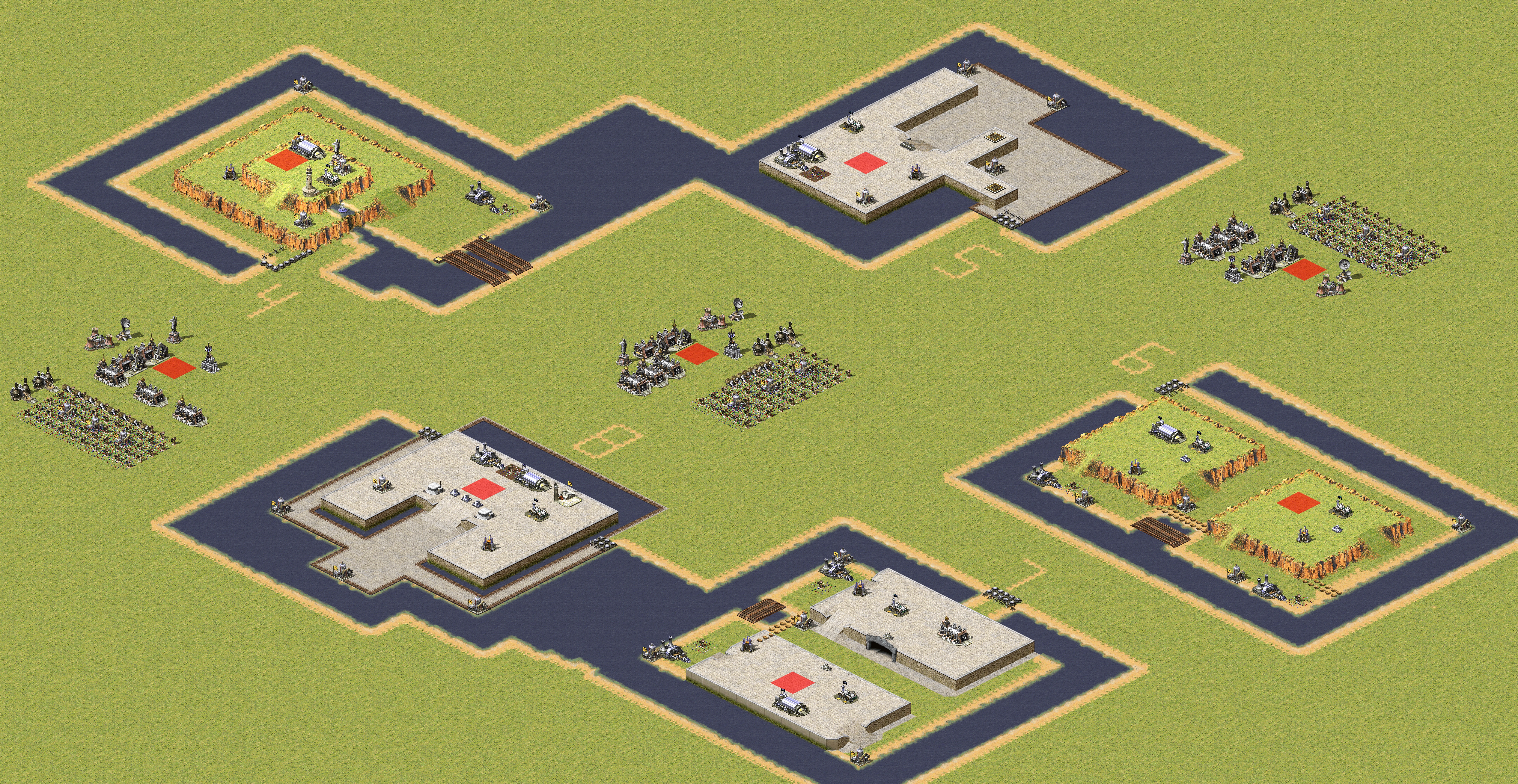 Rendered map: 3 Soviet 5 Allied - Speed Rush