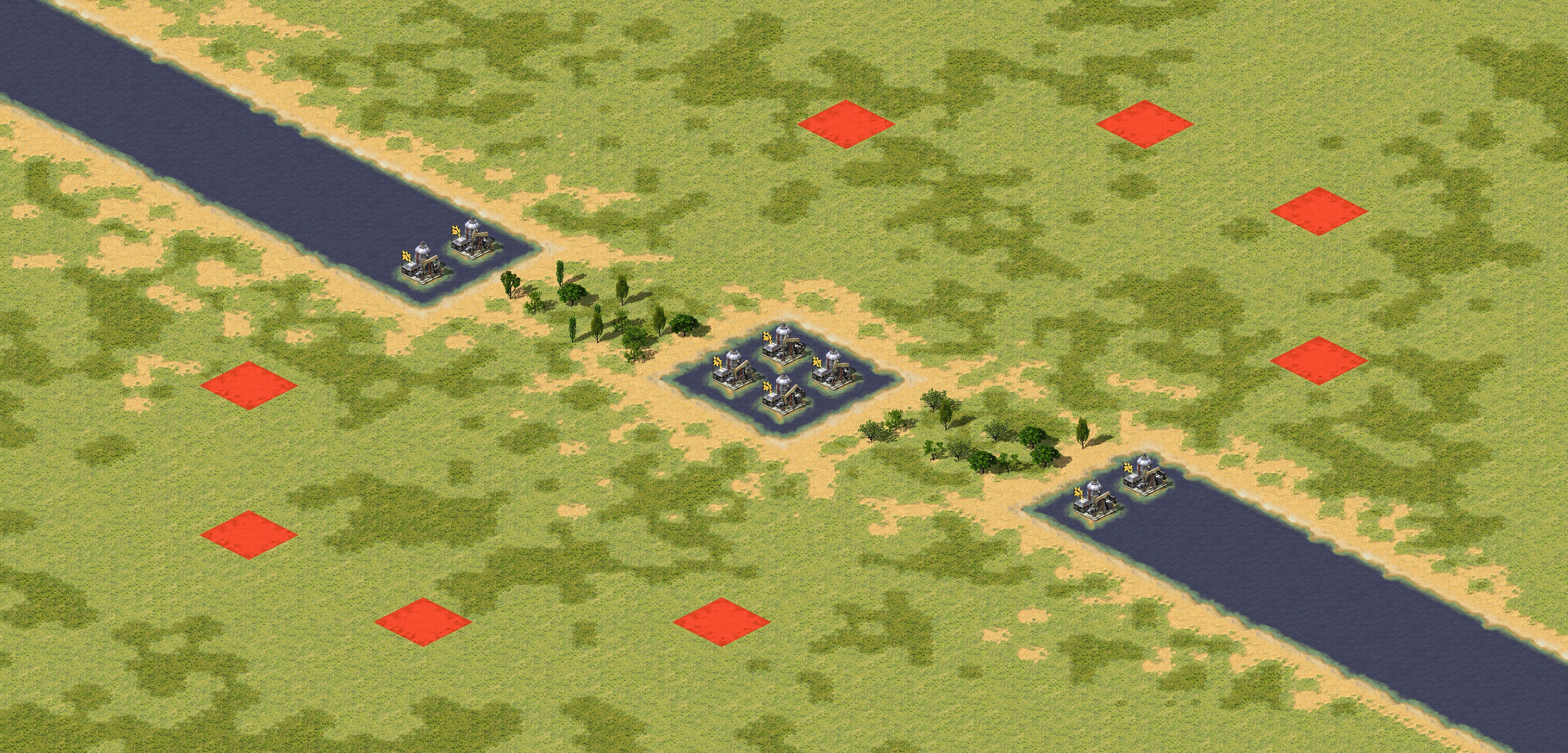 Rendered map: Flat Deathmatch - No Ore, Super Oil