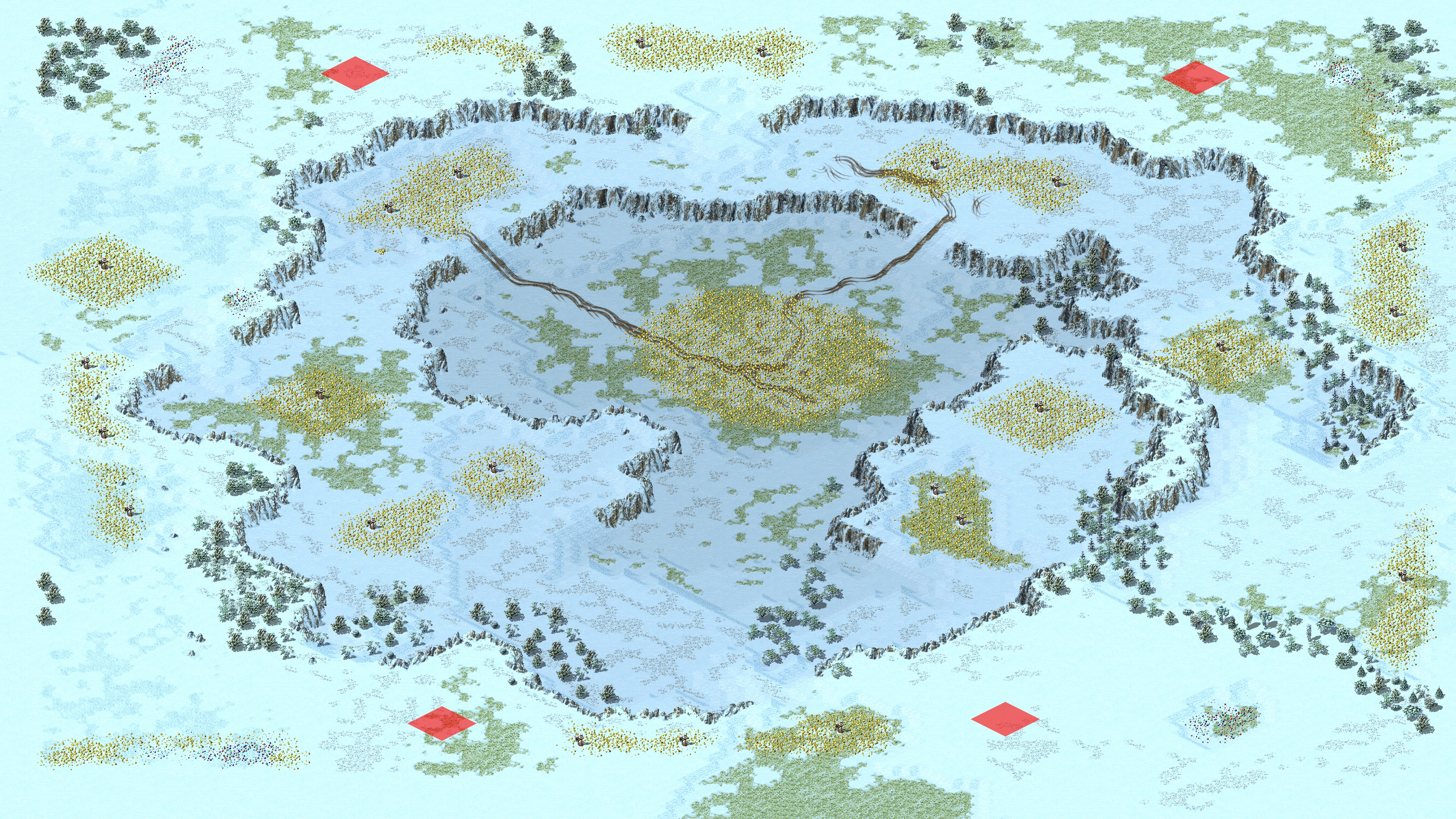 Rendered map: 黄金冰天雪地 群友赛2V2