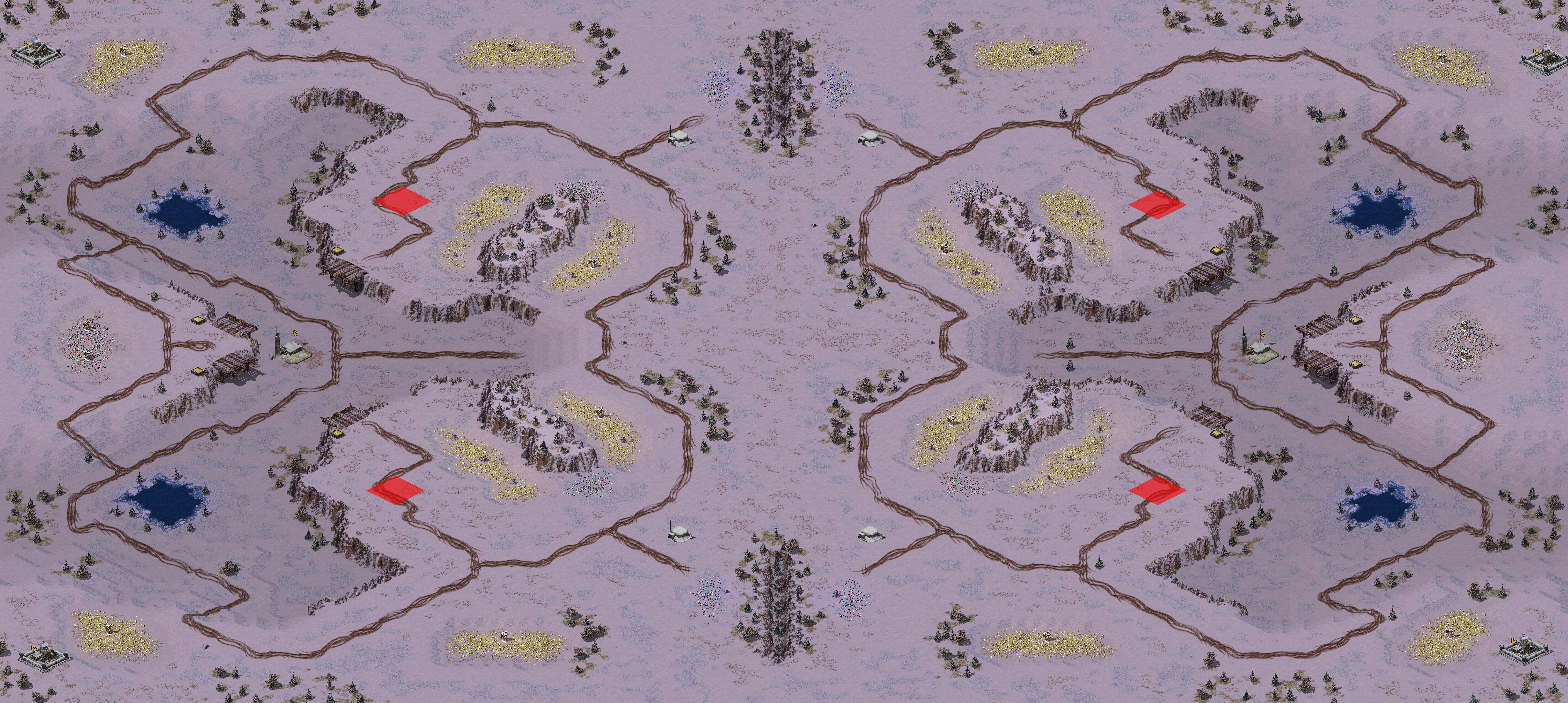 Rendered map: [4] Dusk Ravine (RA2 LE v1.1)