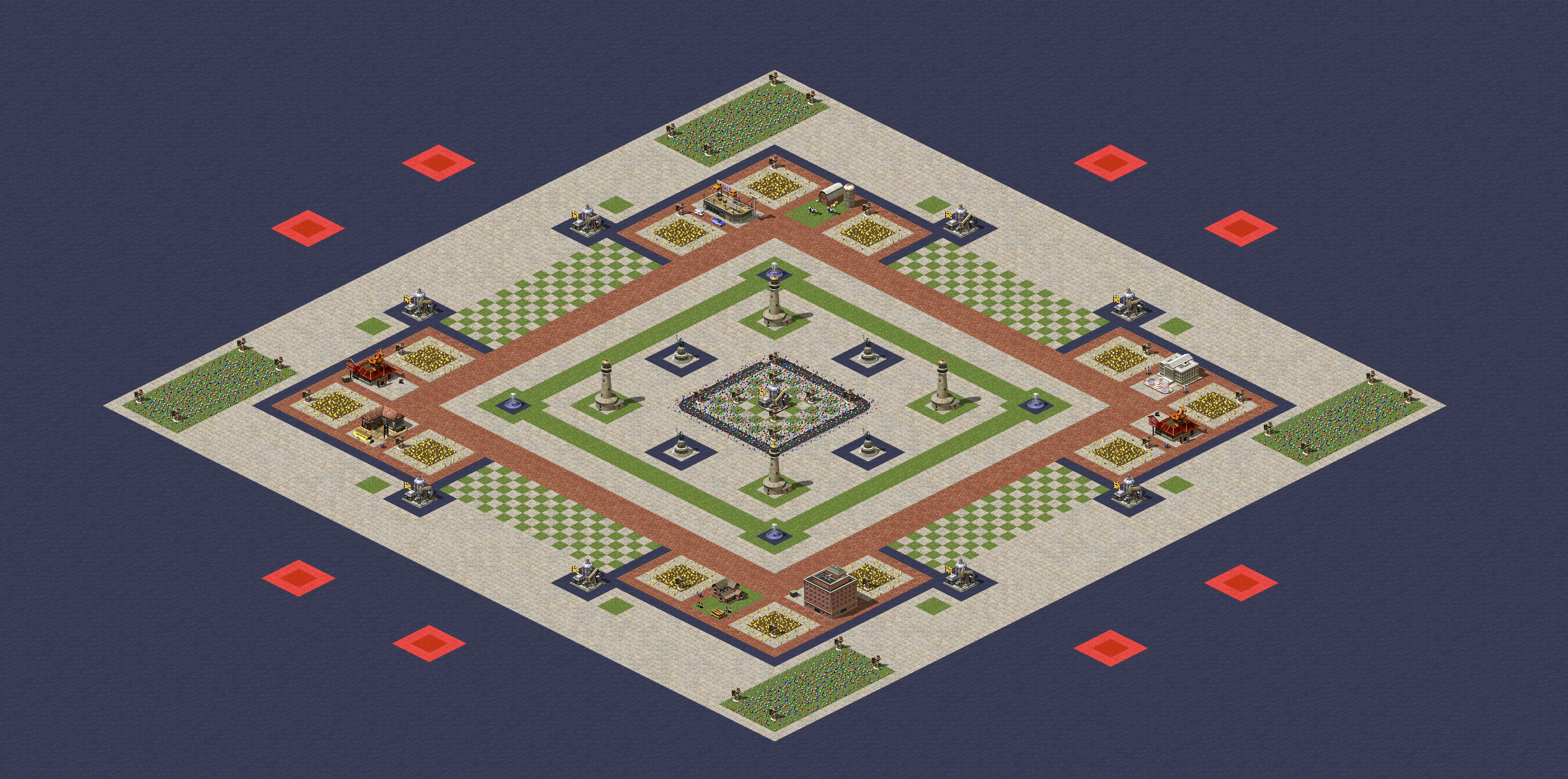 Rendered map: Coastal Town Skirmish Patch