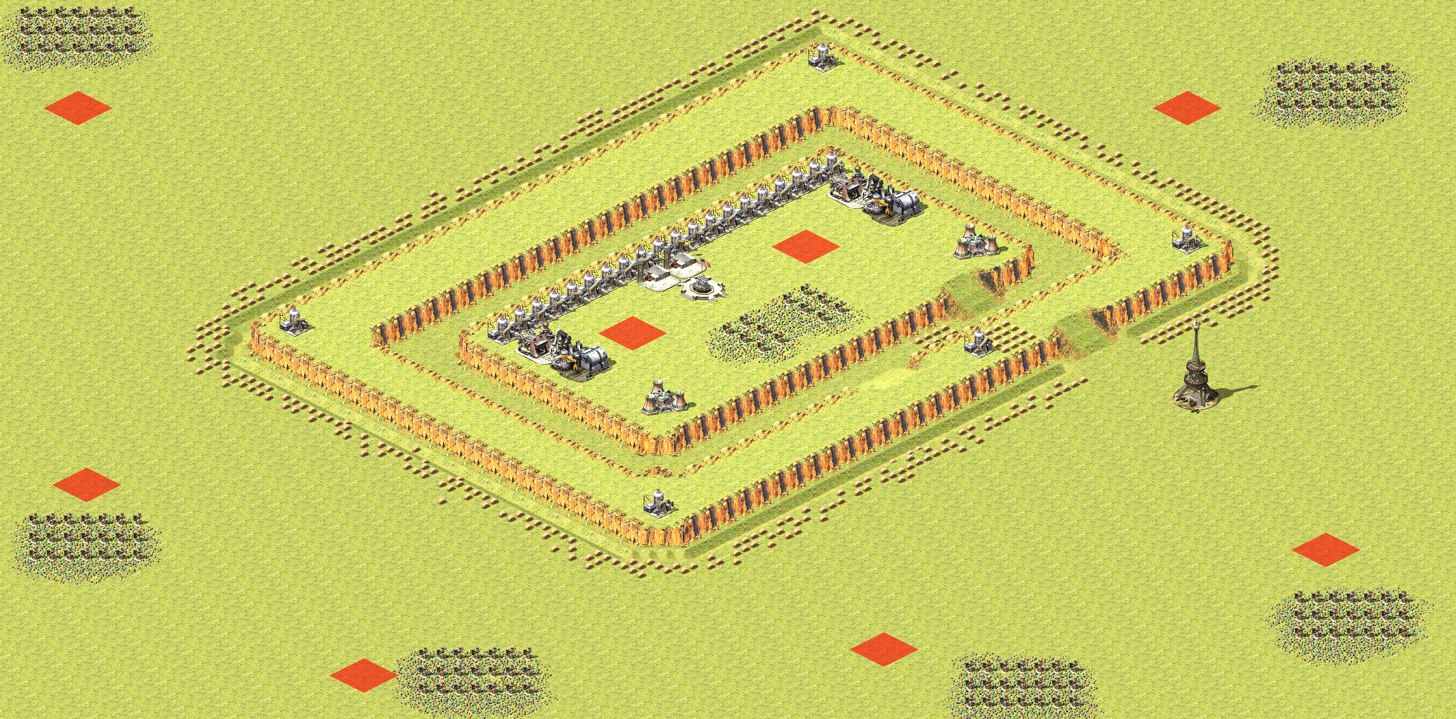 Rendered map: 2 Allied 6 Soviet