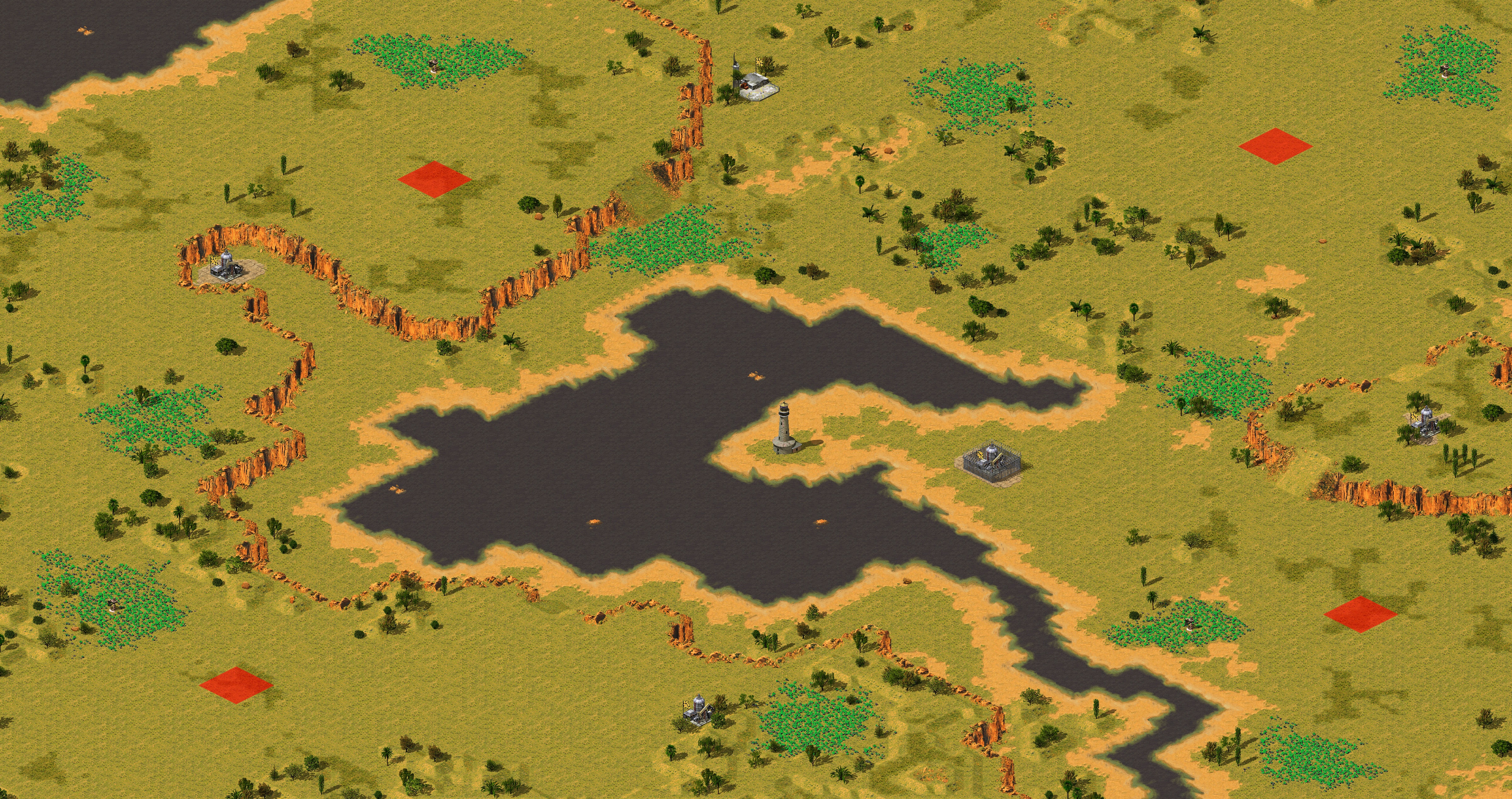 Rendered map: [RA2] Soviet Campaign: African Warlords - Map 3