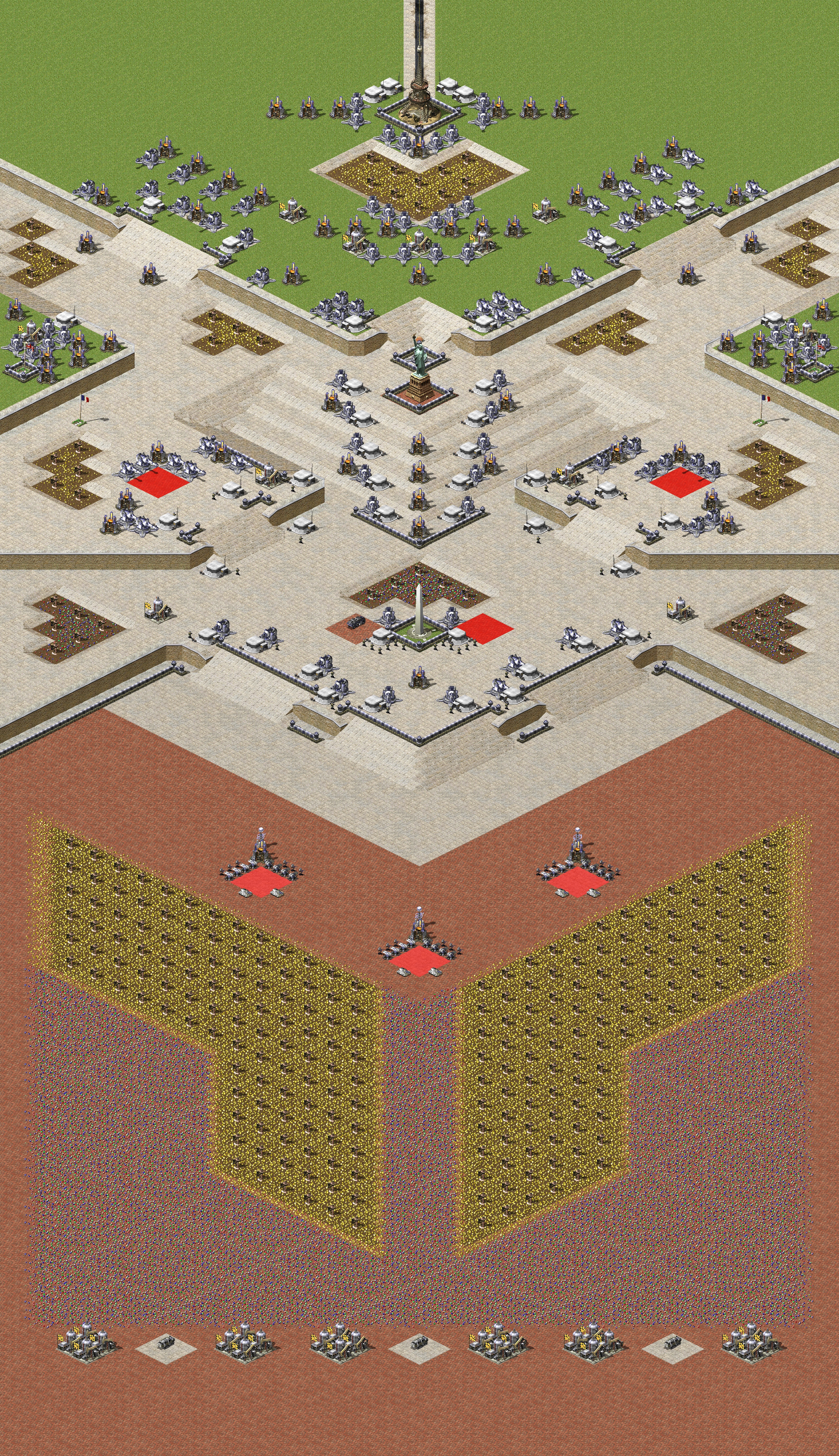 Rendered map: 3 France 3 Iraq 3-Tier High Ground - Season 3