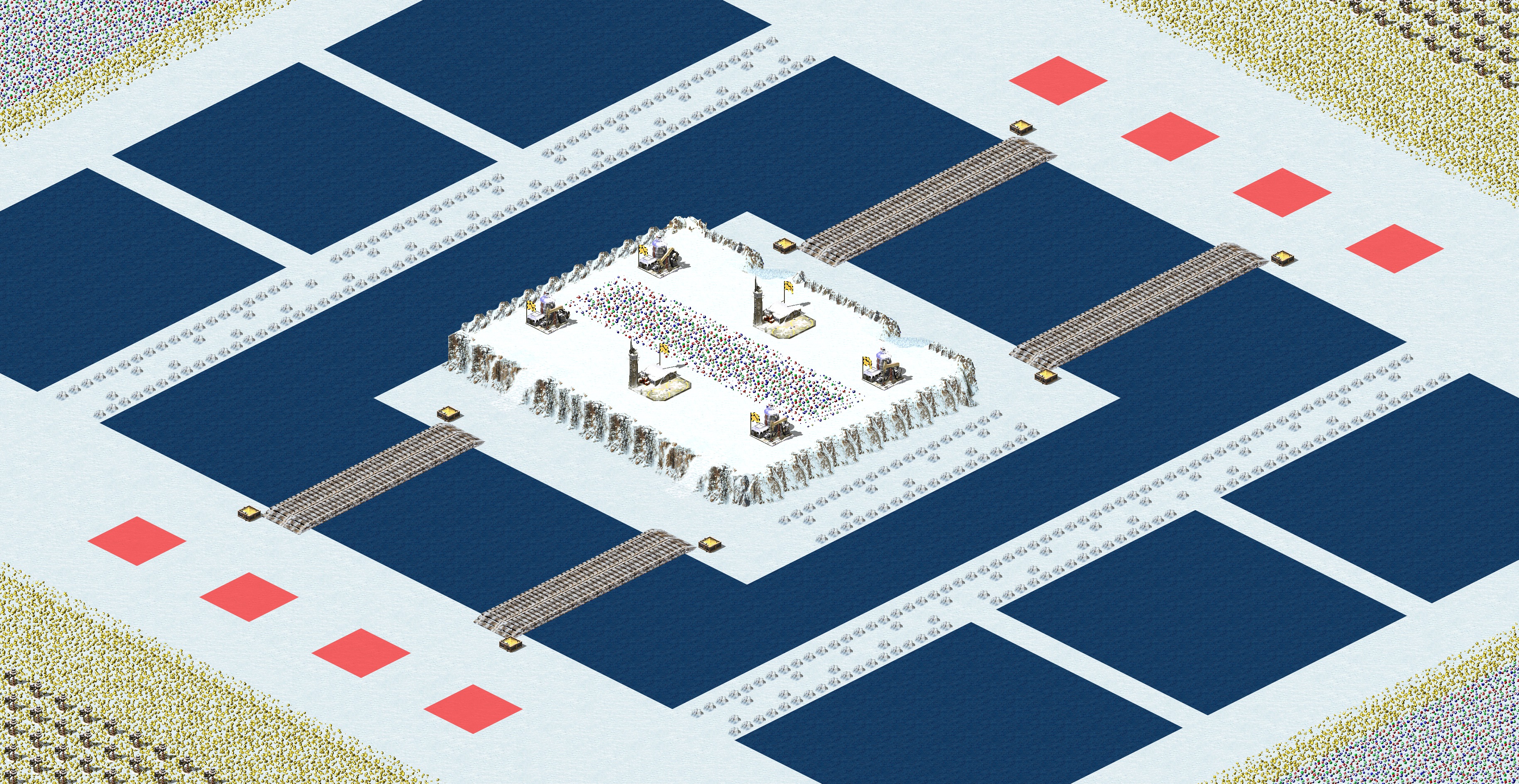 Rendered map: Stone Star Snowy Field 4v4