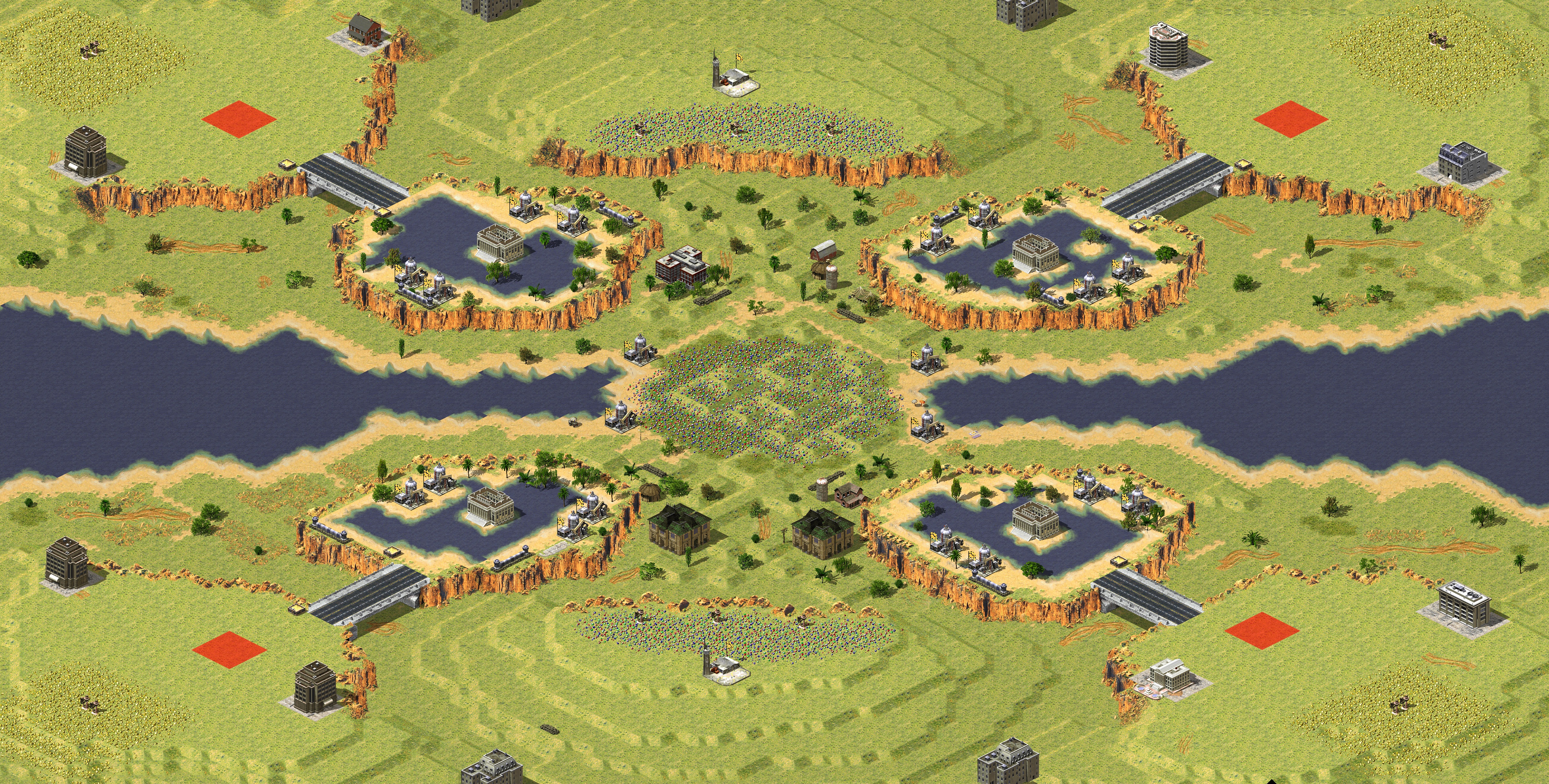 Rendered map: 4-Player Fair Skirmish (Inland)