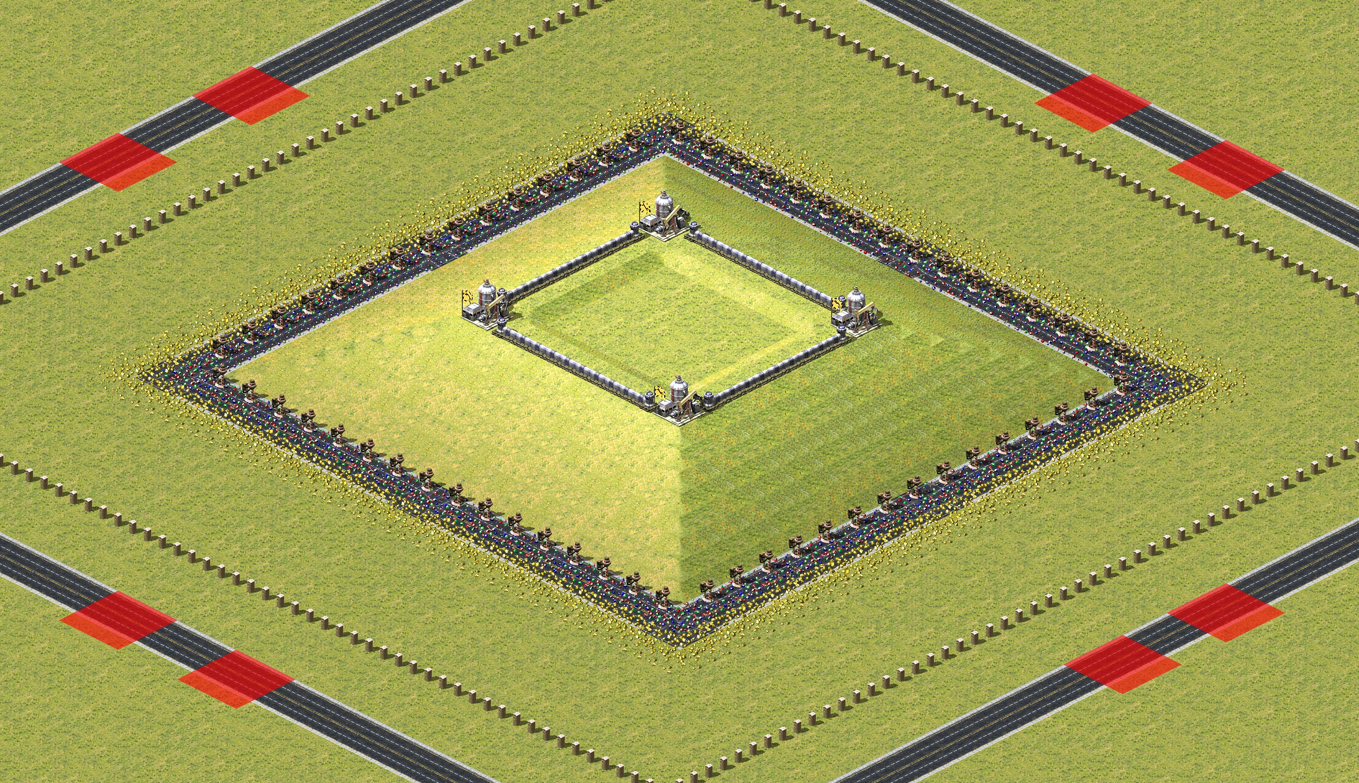 Rendered map: Central Highland 2v2v2v2 Grassland