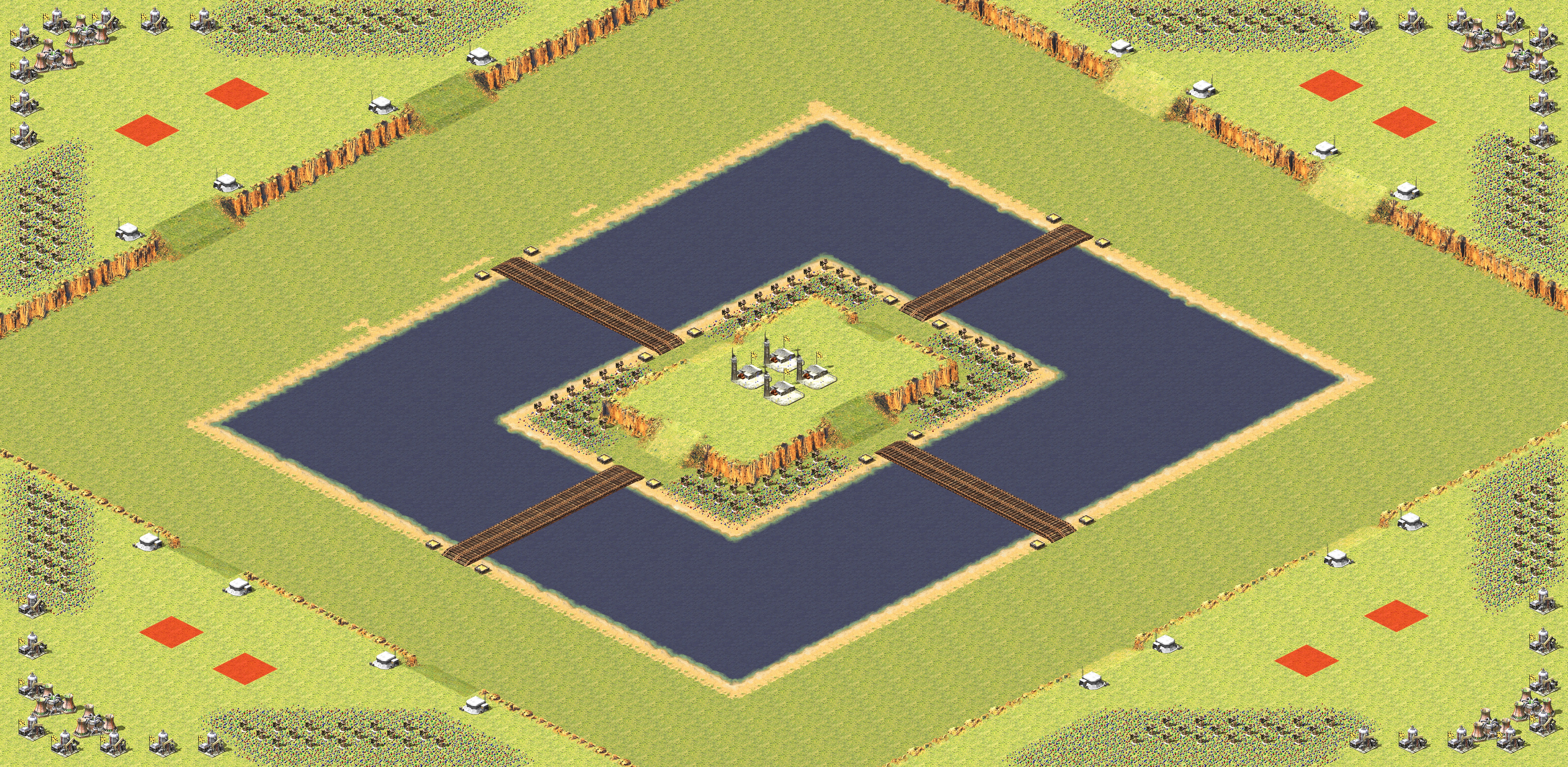 Rendered map: Island Rush 2v2v2v2