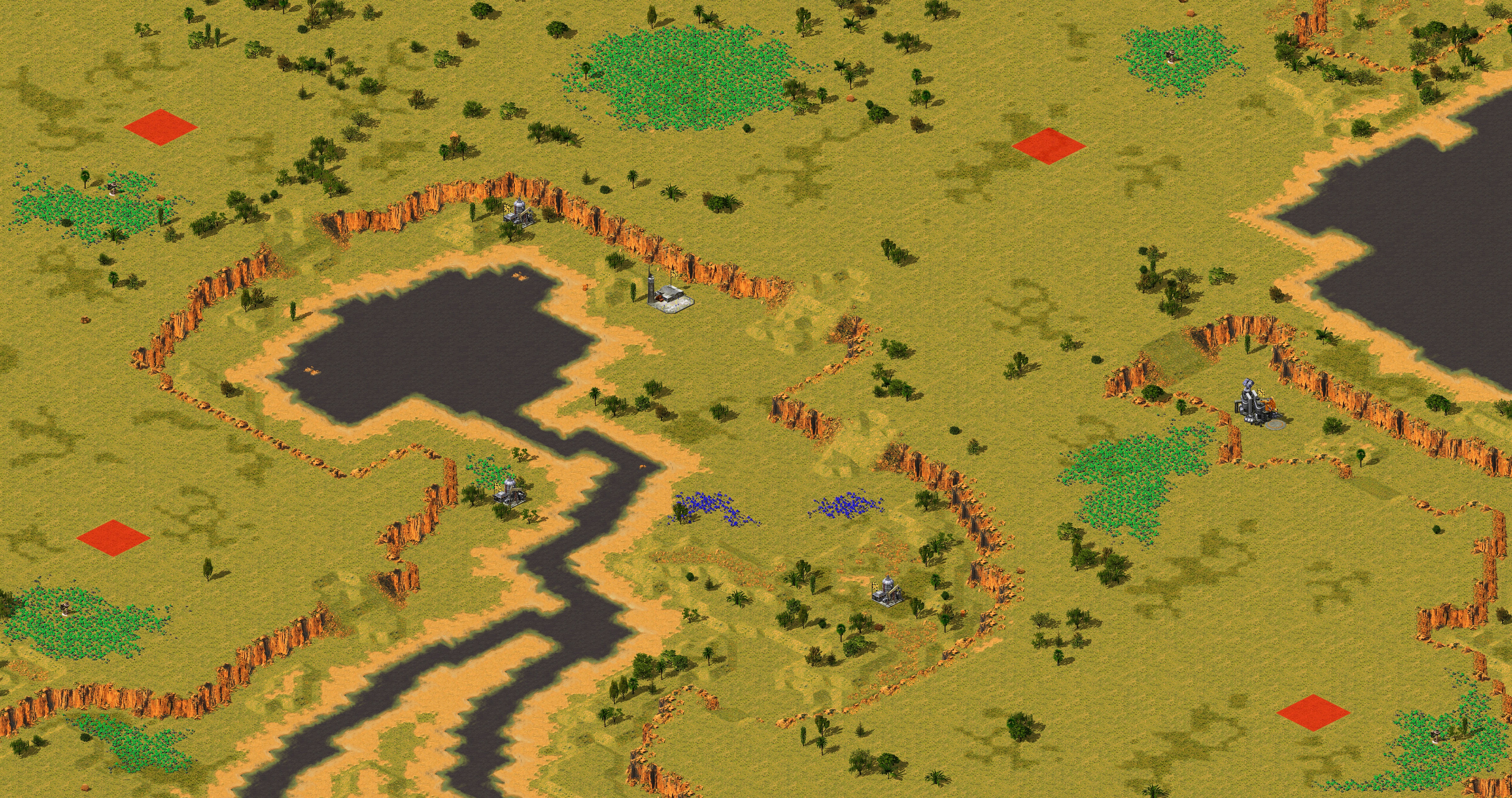 Rendered map: [RA2] Allied Campaign: Red Storm - Map 4