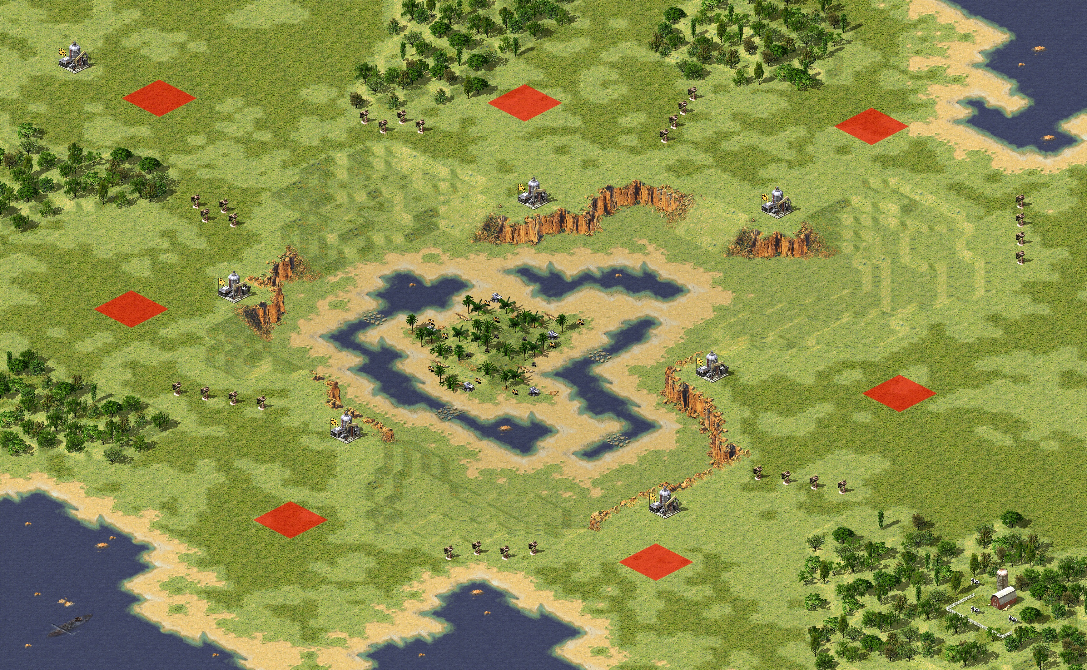 Rendered map: Pirate's Treasure - Fun Melee Patch