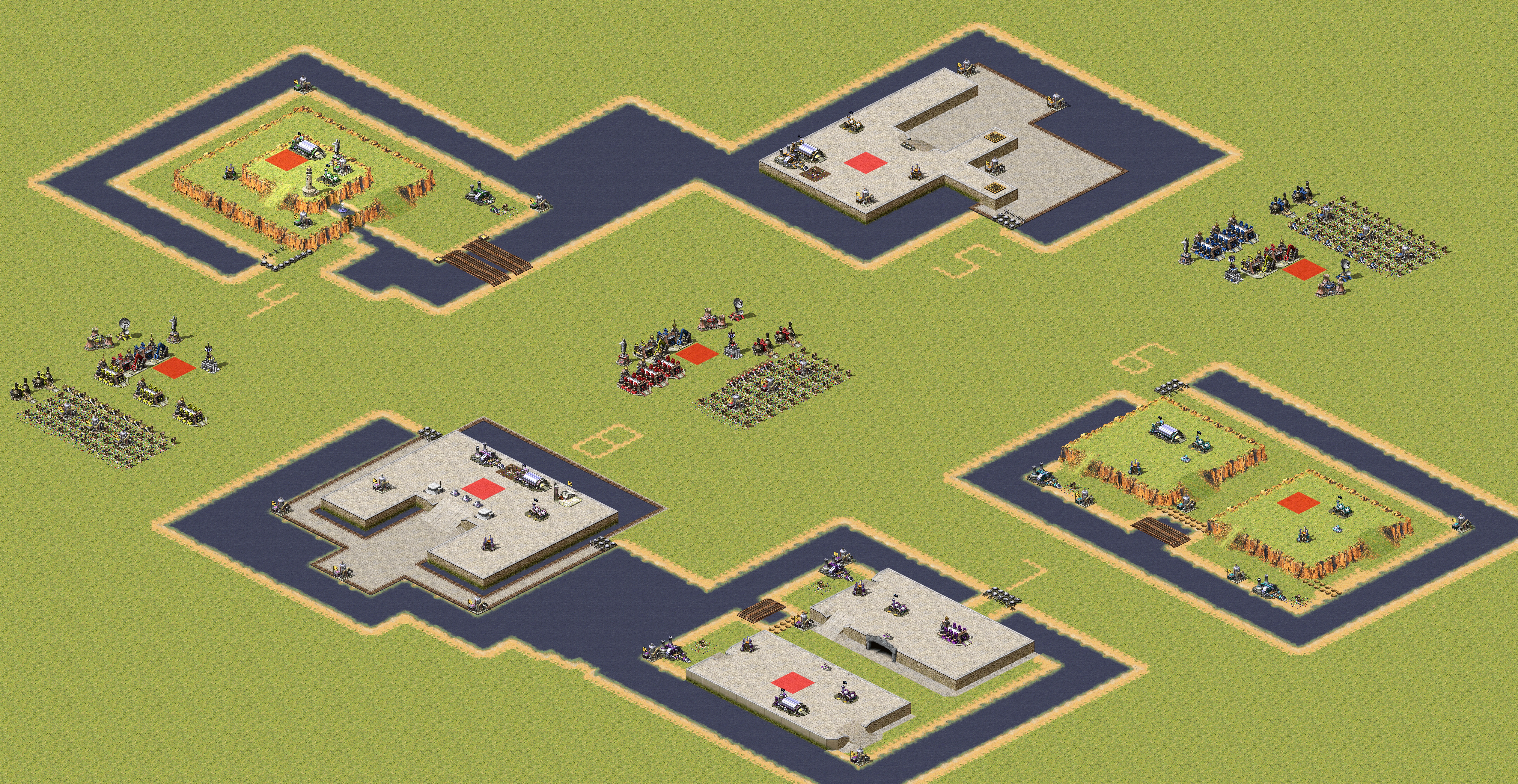 Rendered map: 3 Soviet 5 Allied - Speed Rush
