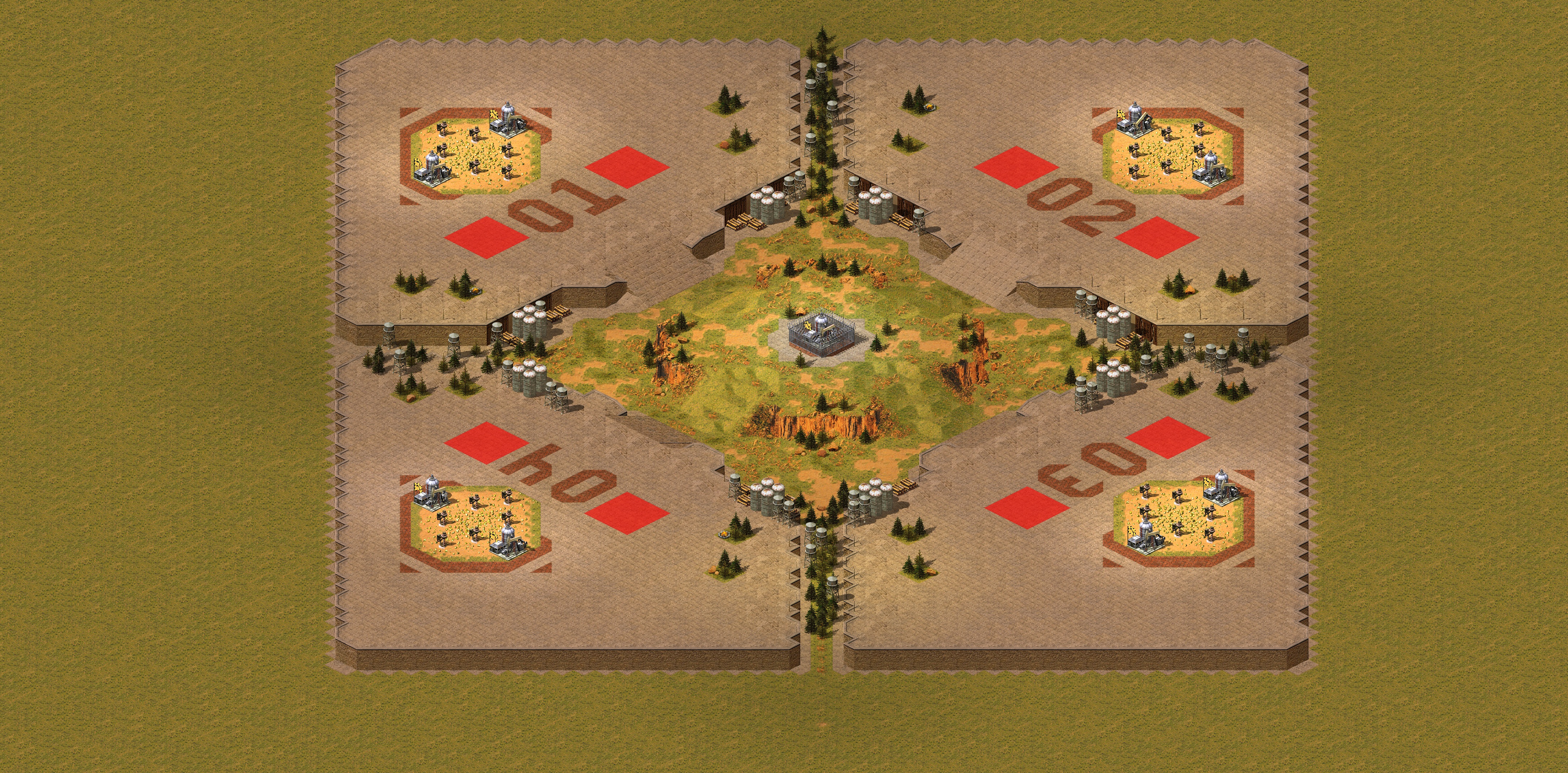 Rendered map: [8] Oil Pipeline v1.00 - (Oil In Center)
