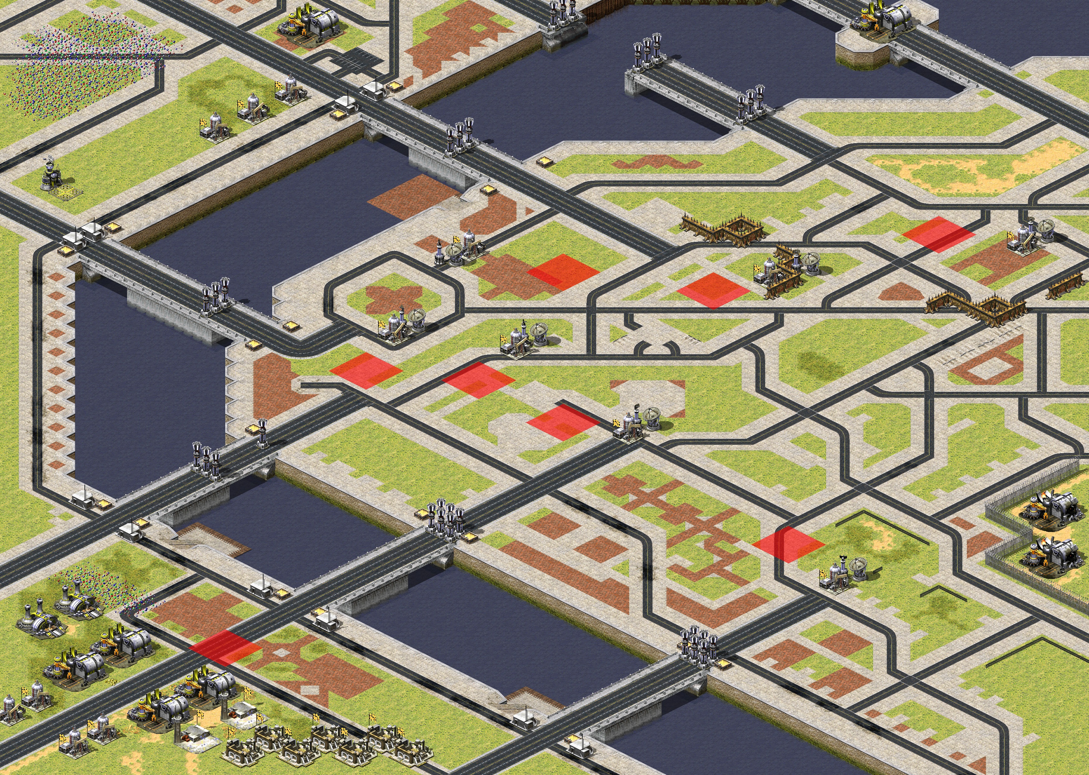 Rendered map: 1 Allied 7 Yuri Negotiation