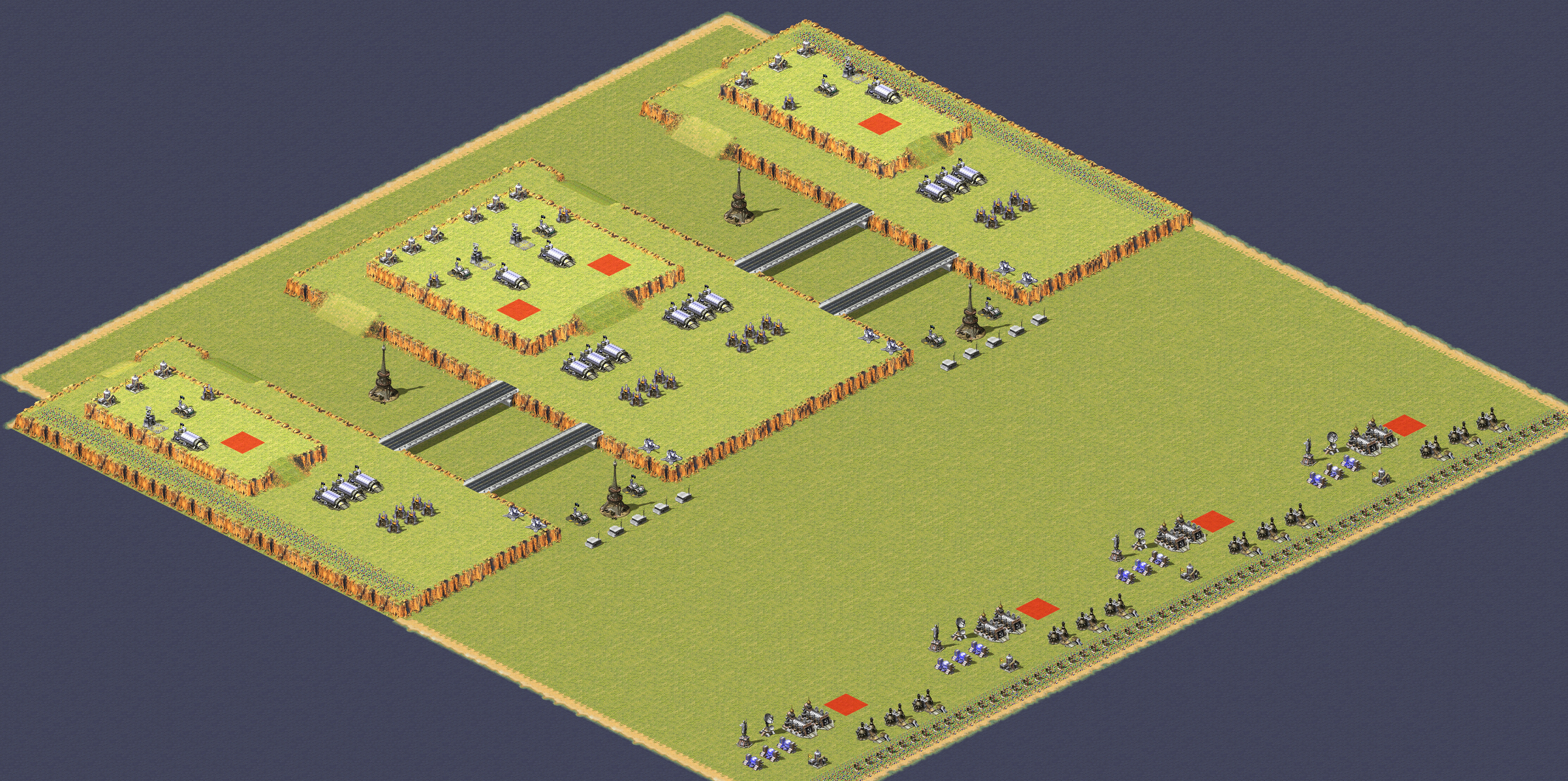 Rendered map: 4 Soviet 4 Allied Rush