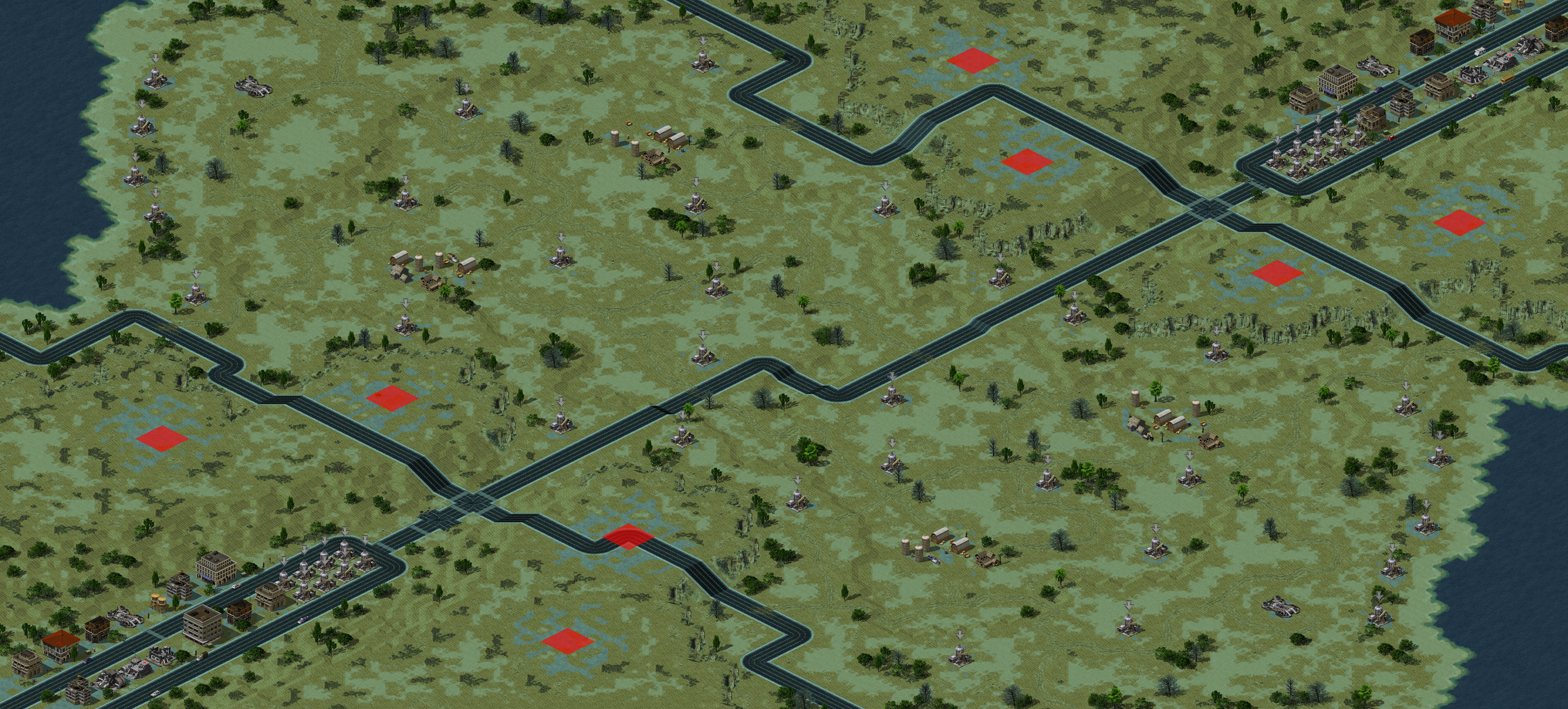 Rendered map: Derricks in the Sun
