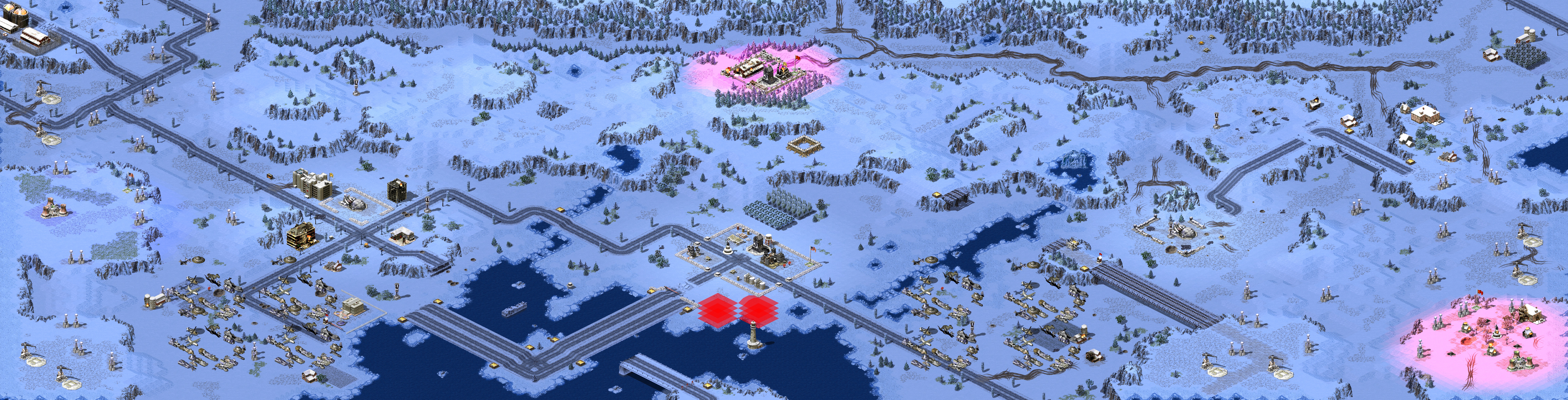 Rendered map: Unit Type Wars 4v4 - Frostpeak Ravine