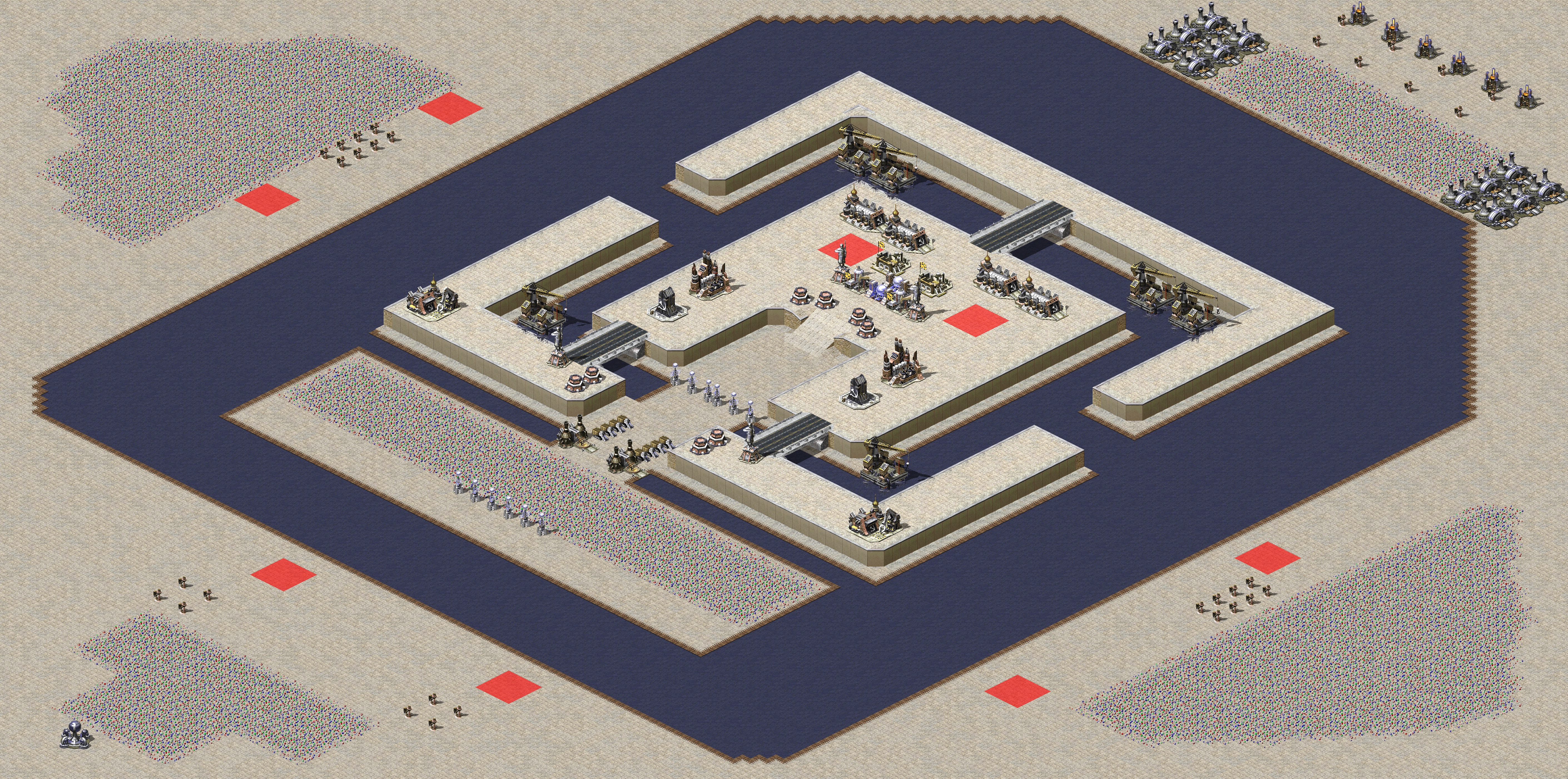 Rendered map: 2 Soviet 6 Allied Trapped (0.5)