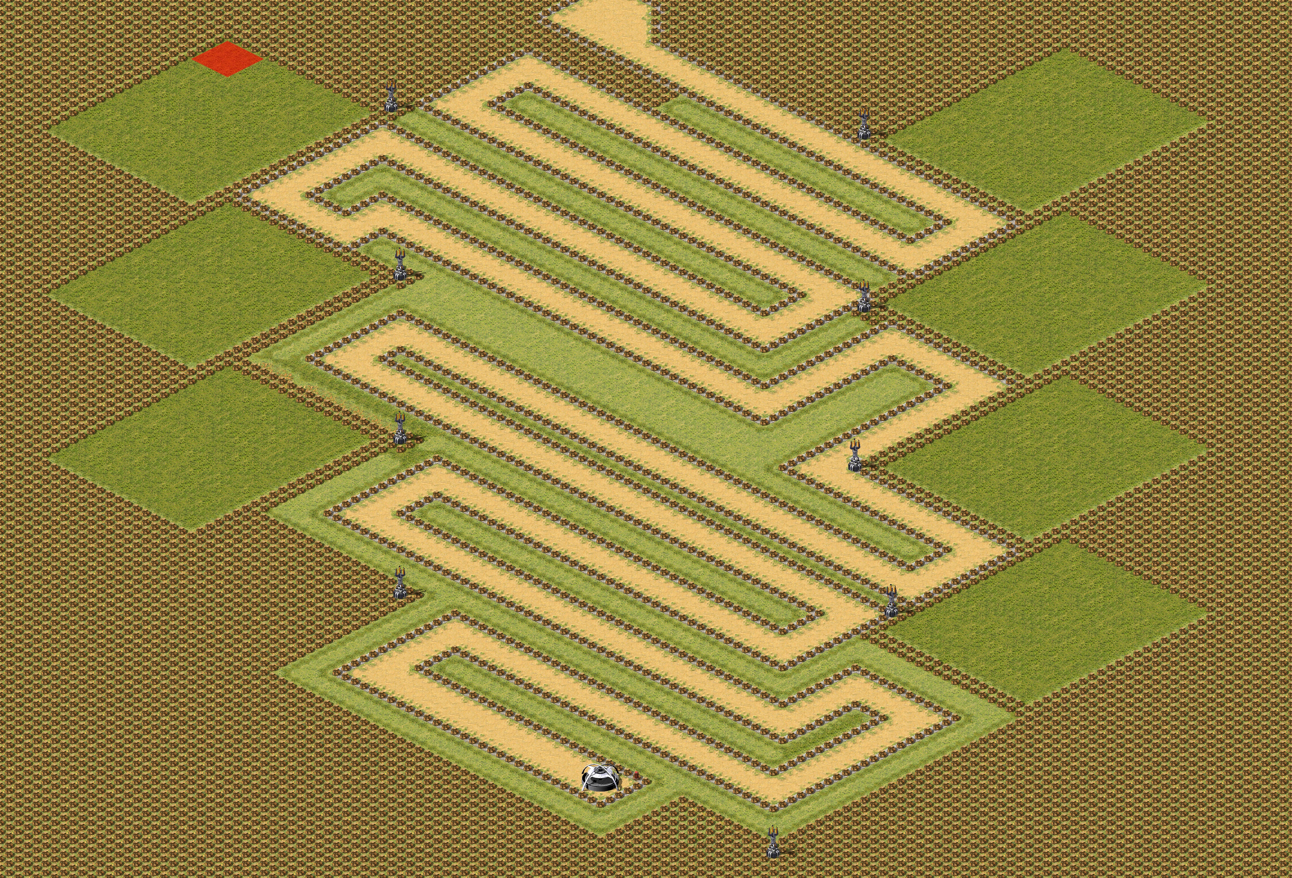 Rendered map: [1] Snarks Tower Defense v3