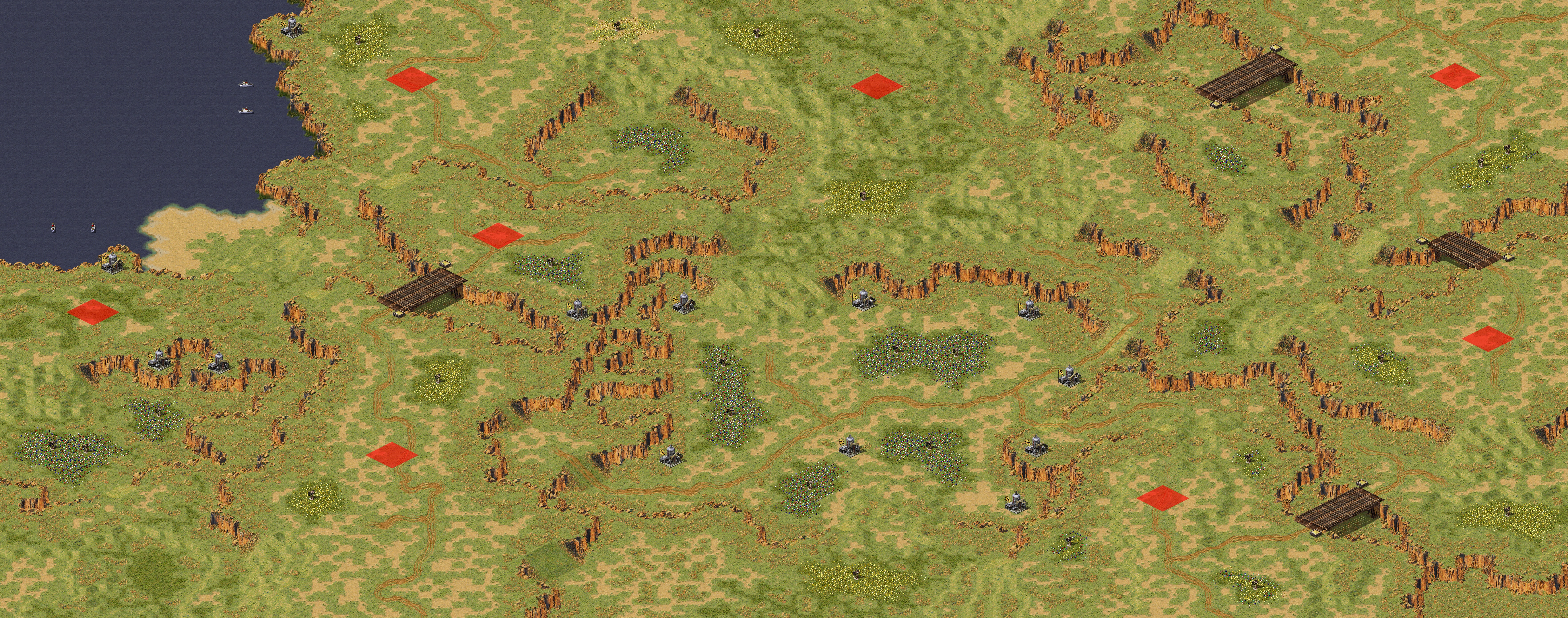 Rendered map: Red Alert Melee 25002 - Beach Tower