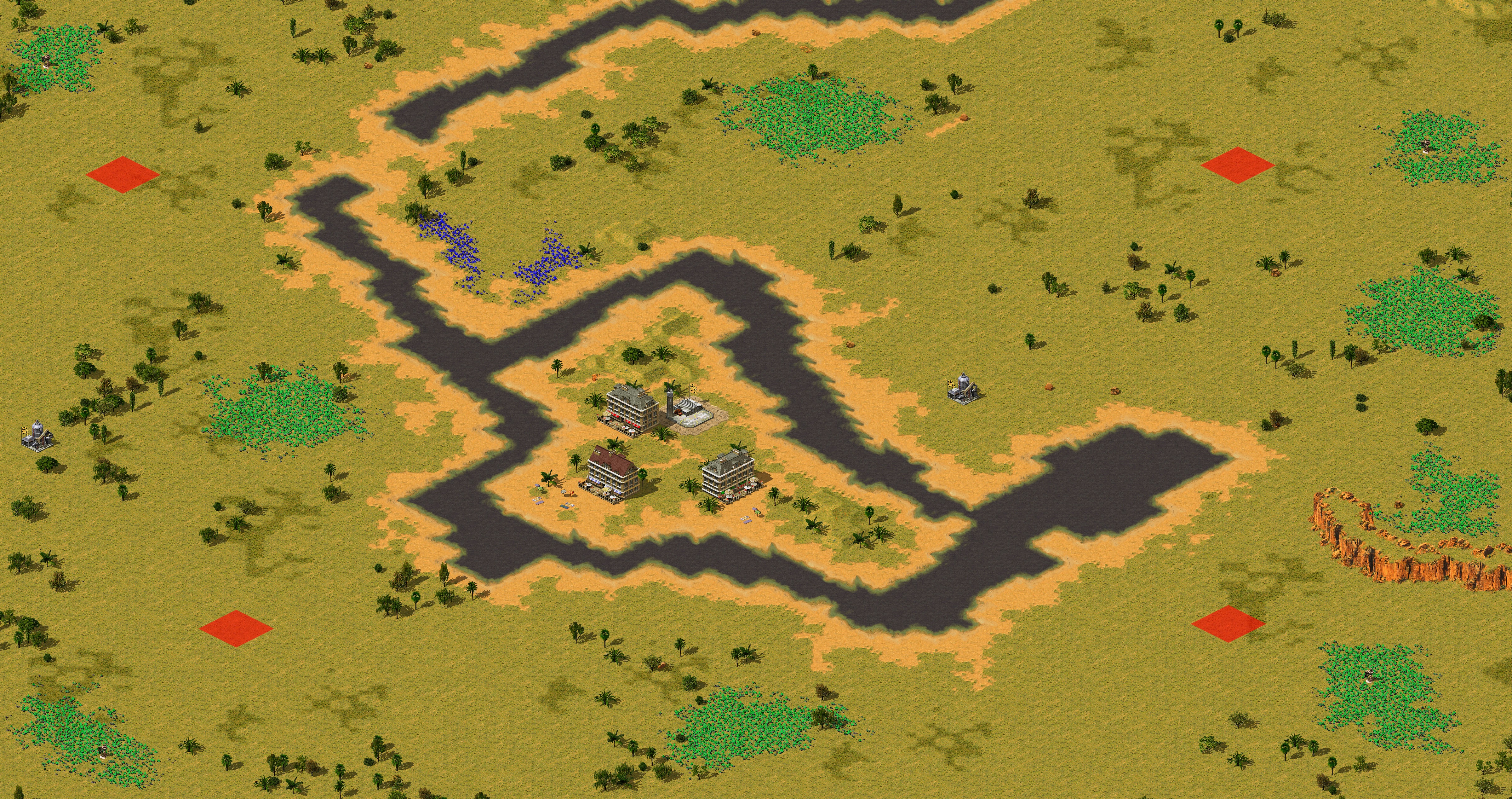 Rendered map: [RA2] Soviet Campaign: African Warlords - Map 1