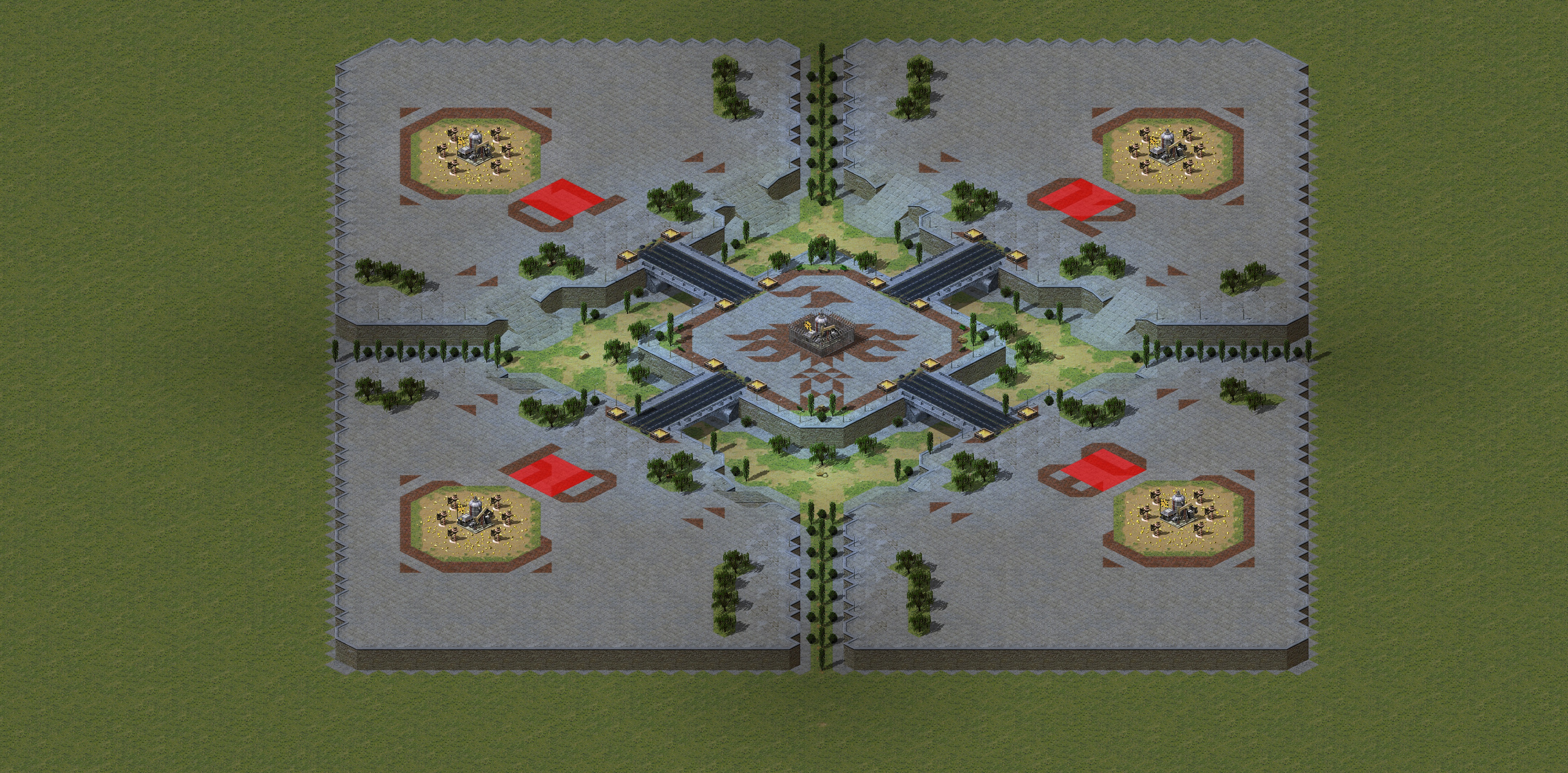 Rendered map: [4] Oil Town v1.04 - (Oil In Center)