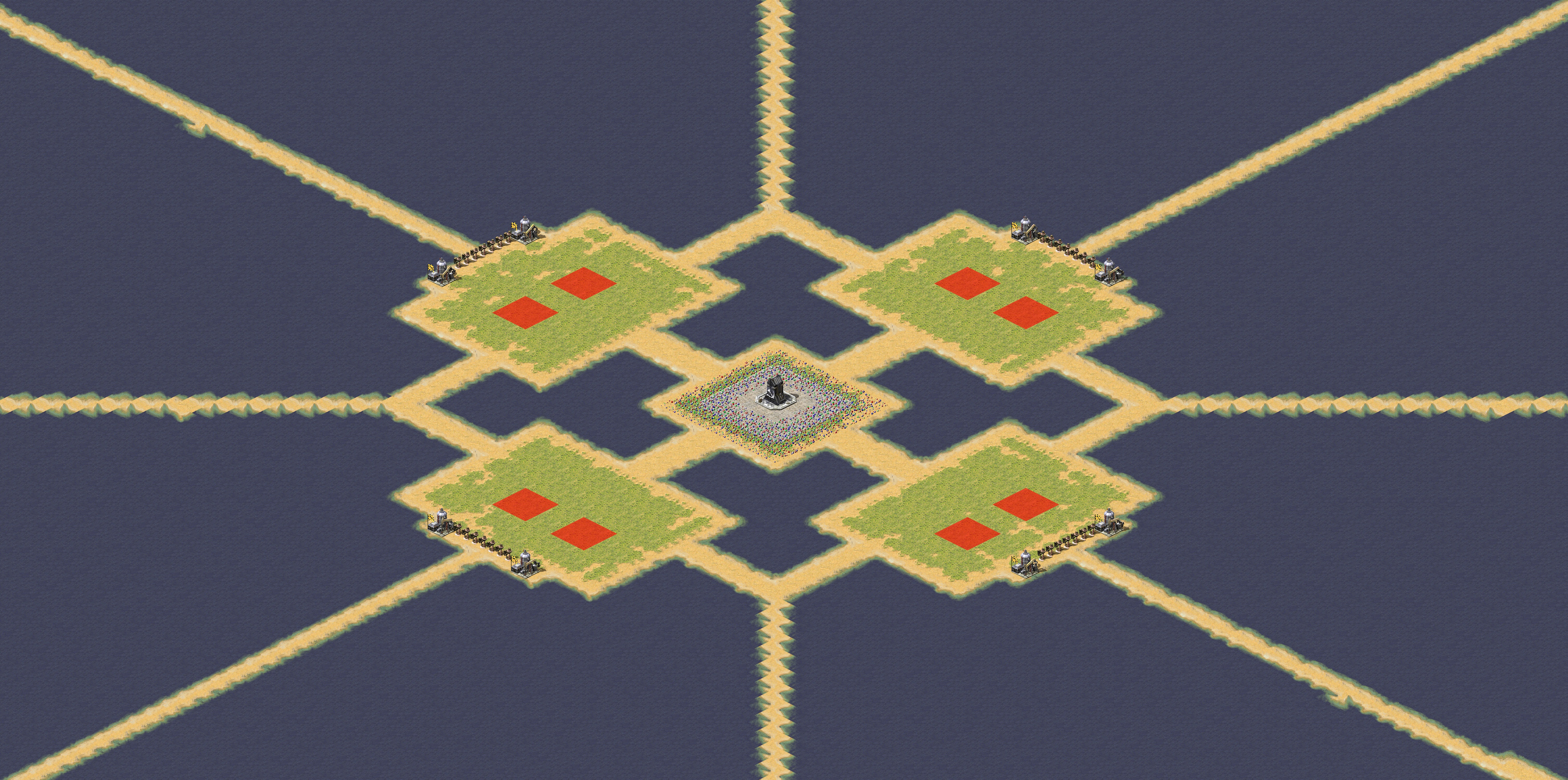 Rendered map: 2v2v2v2 Super Nuke Grab