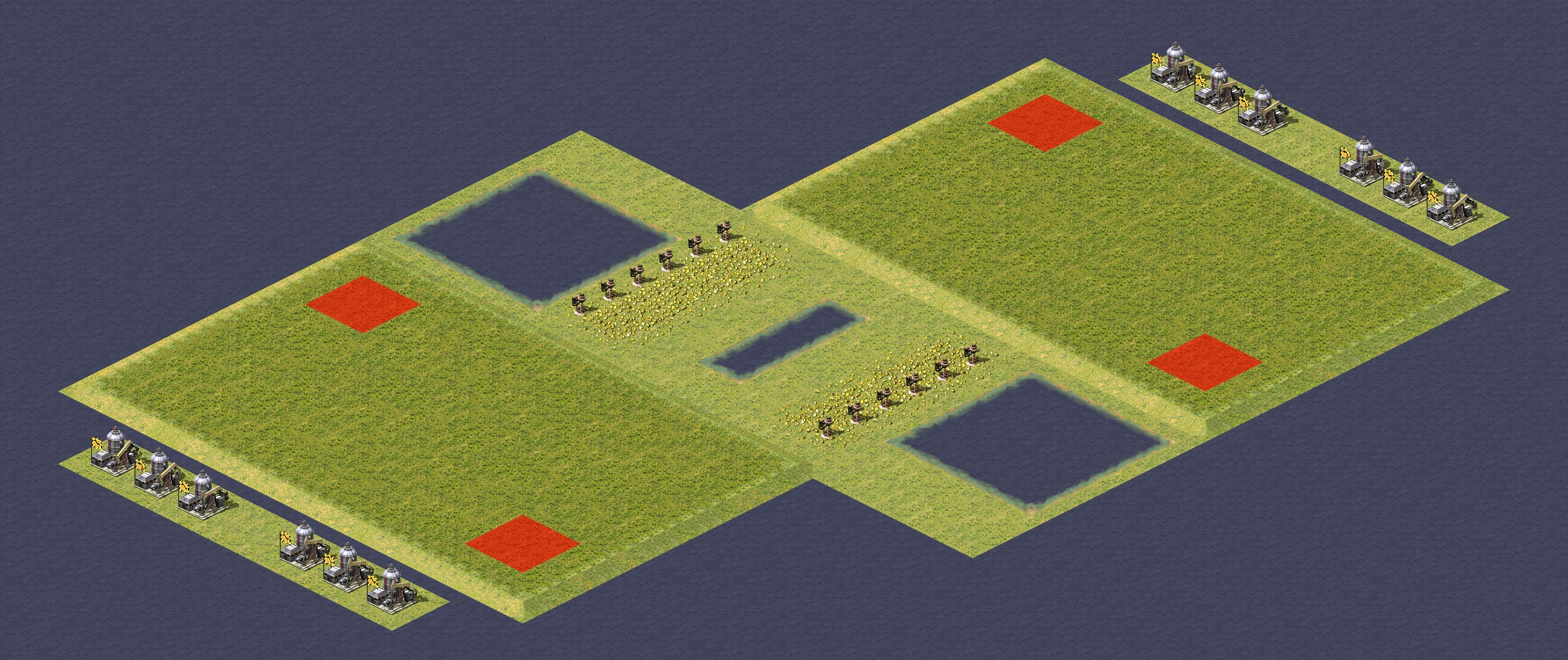 Rendered map: Easy Patch 2v2 - Soviet vs Allied Balanced