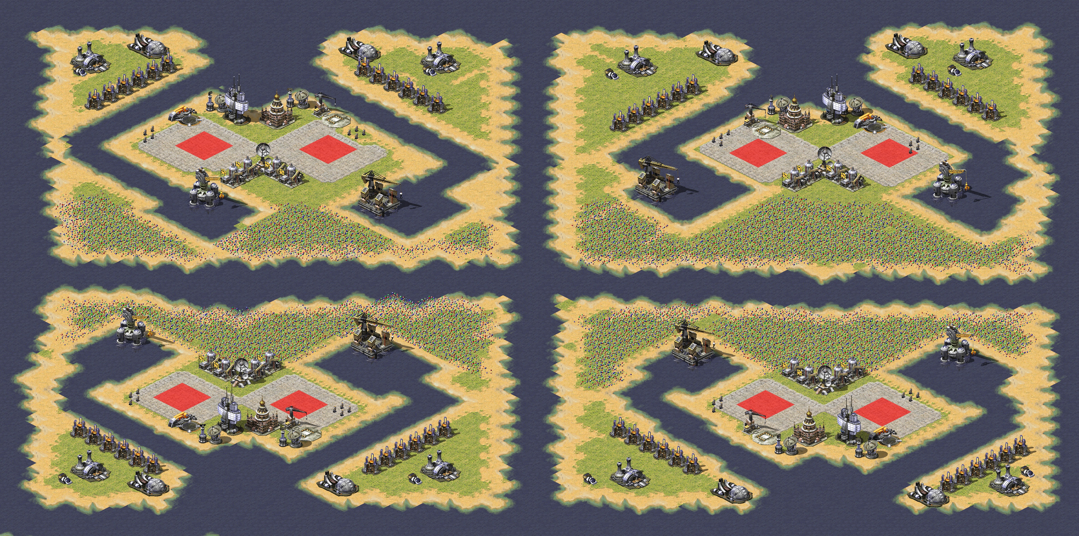 Rendered map: Sea and Land 2v2v2v2