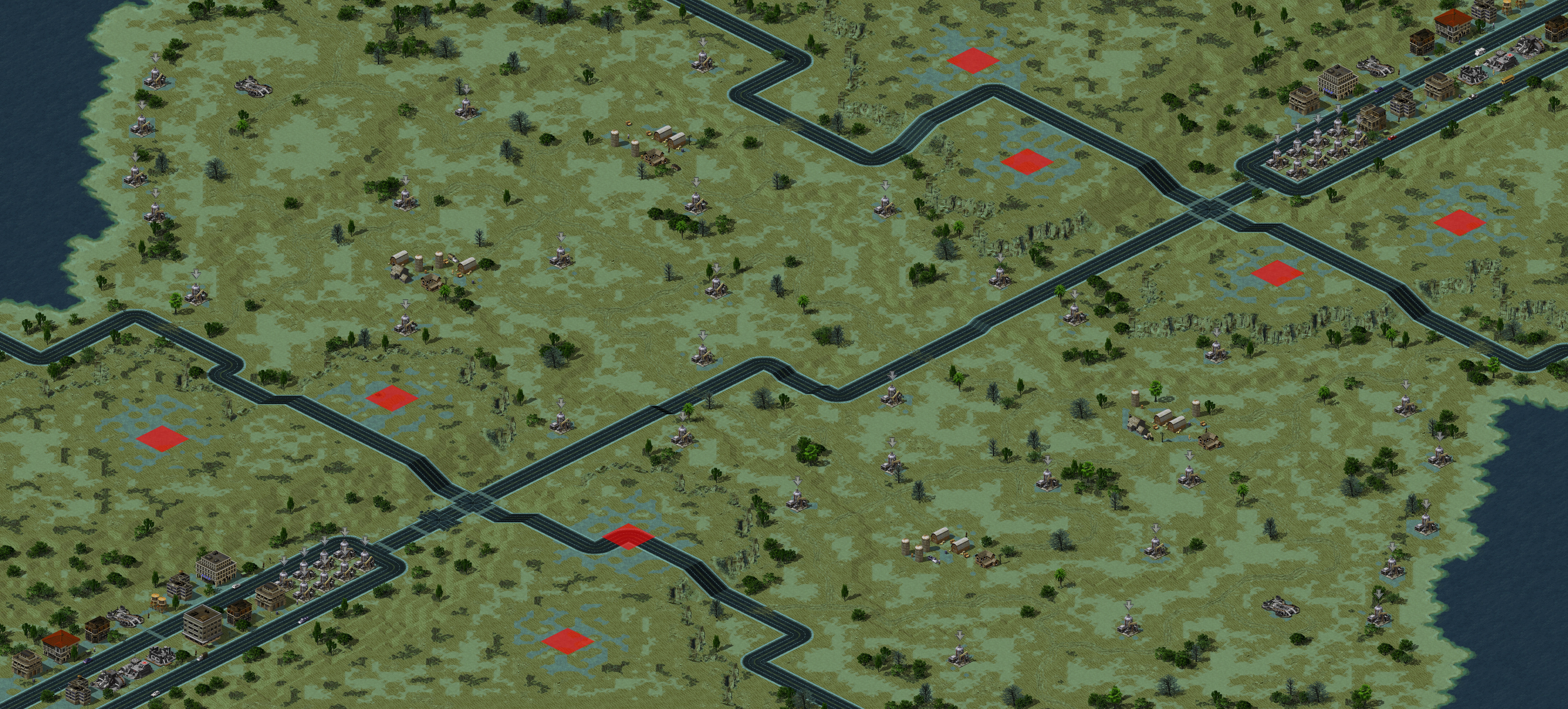 Rendered map: Derricks in the Sun