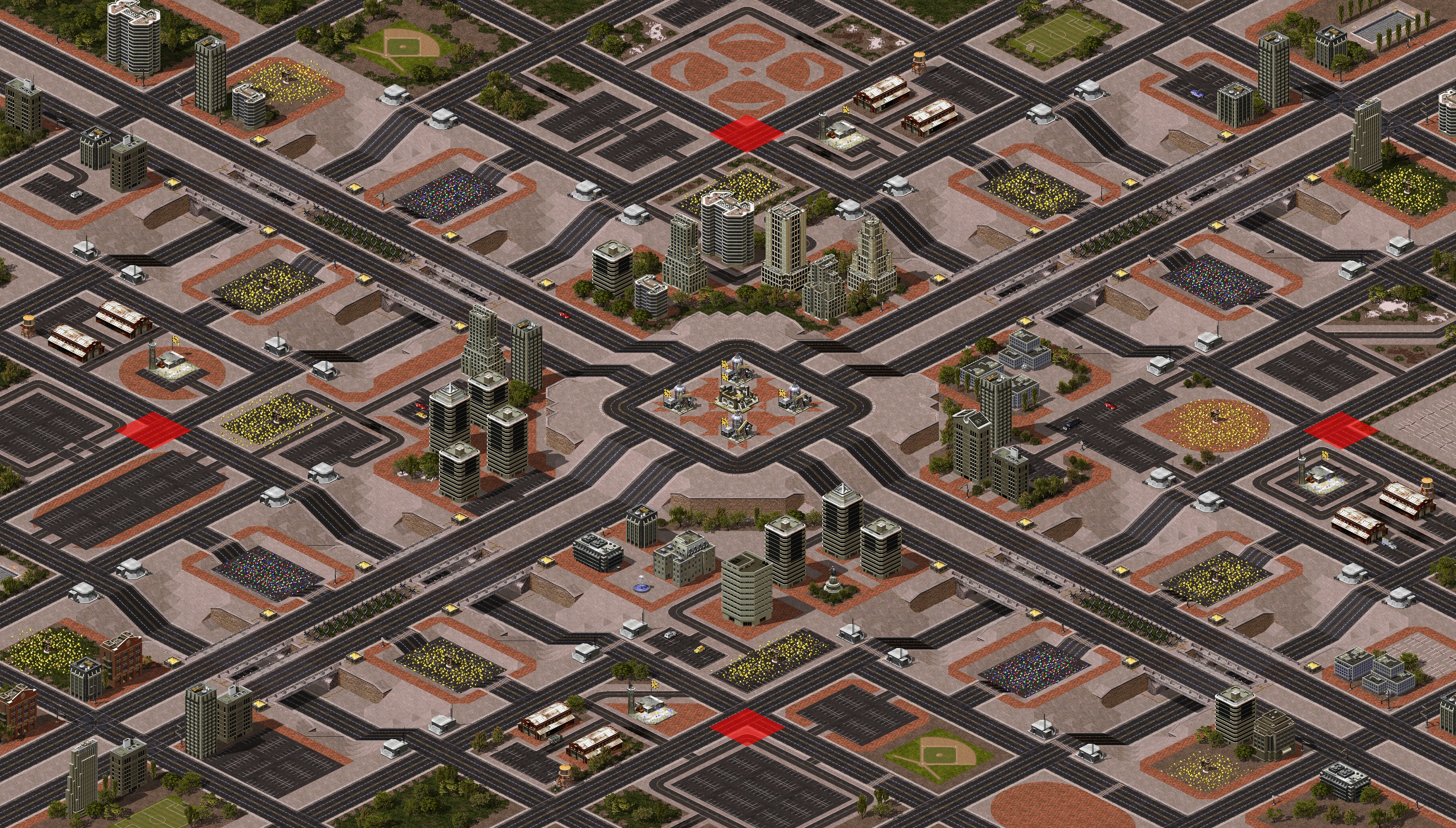 Rendered map: Downtown, Cityville