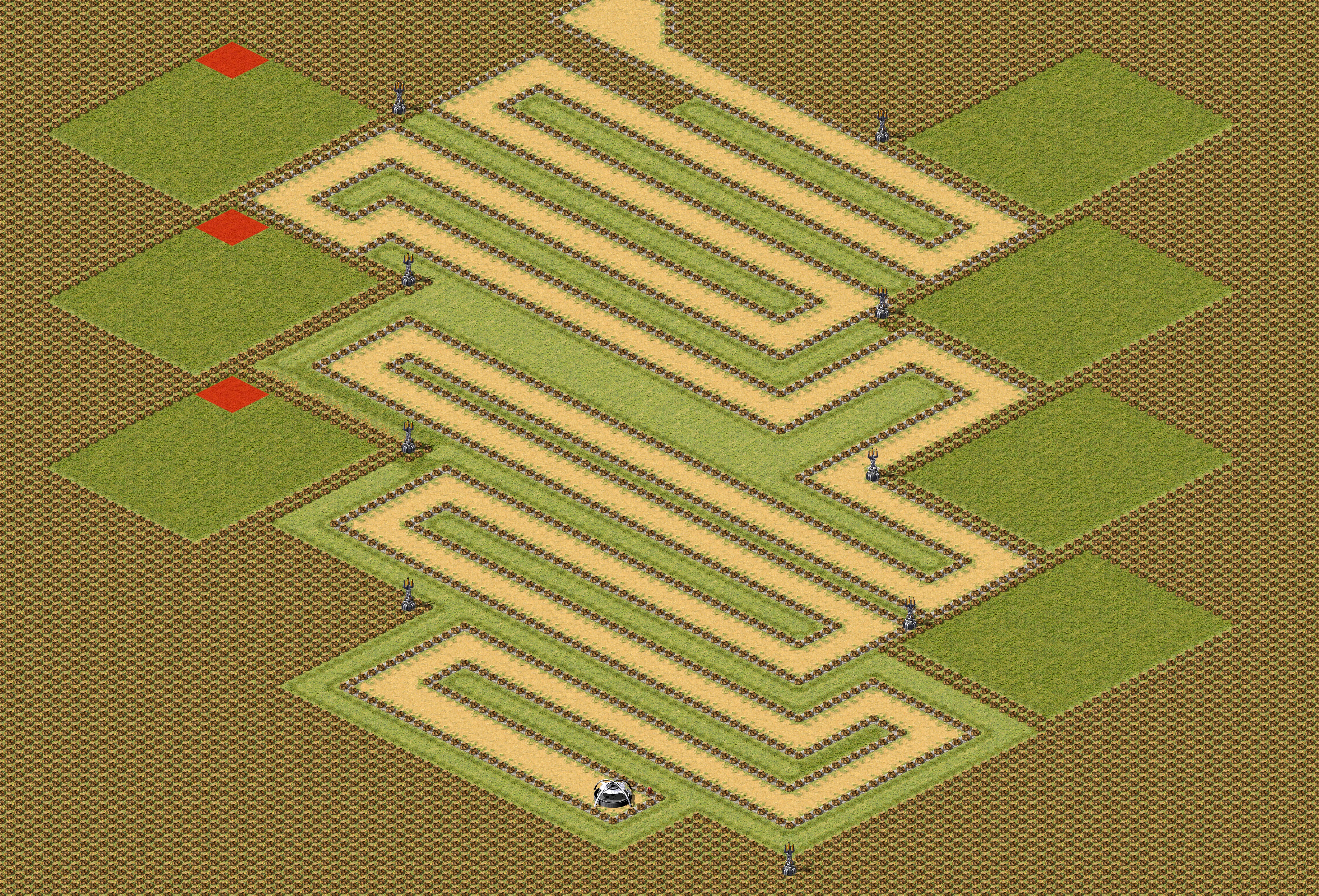 Rendered map: [3] Snarks Tower Defense v3