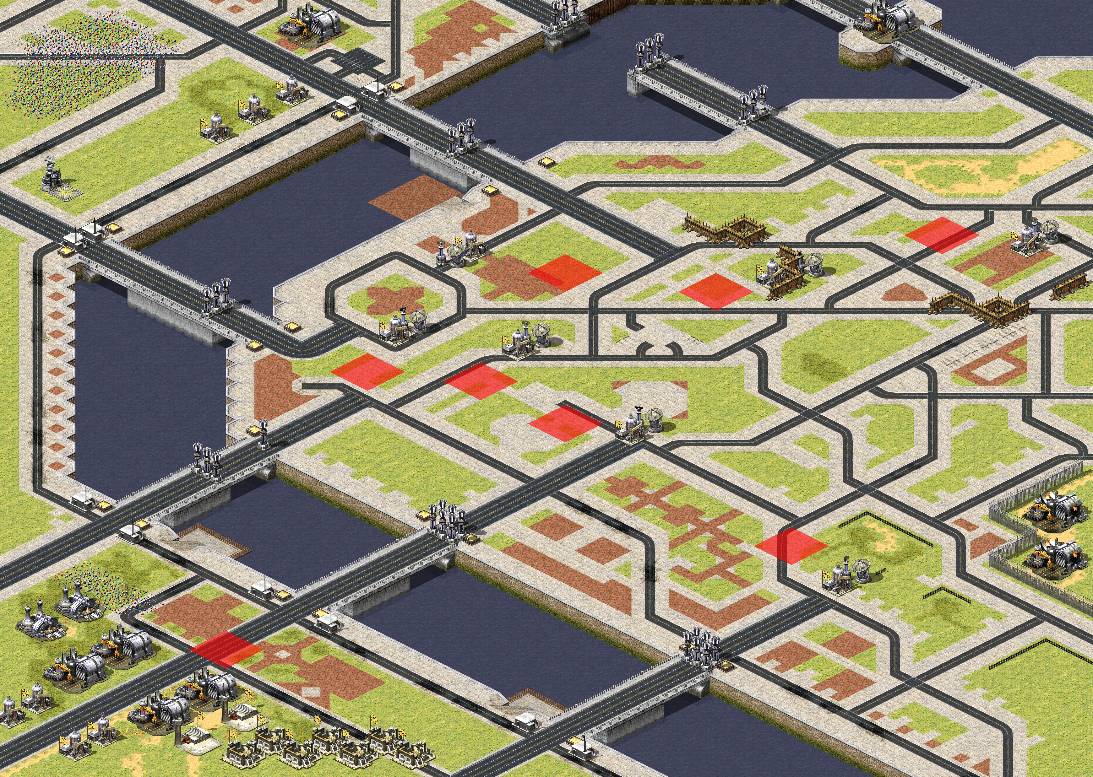 Rendered map: 1 Allied 7 Yuri Negotiation